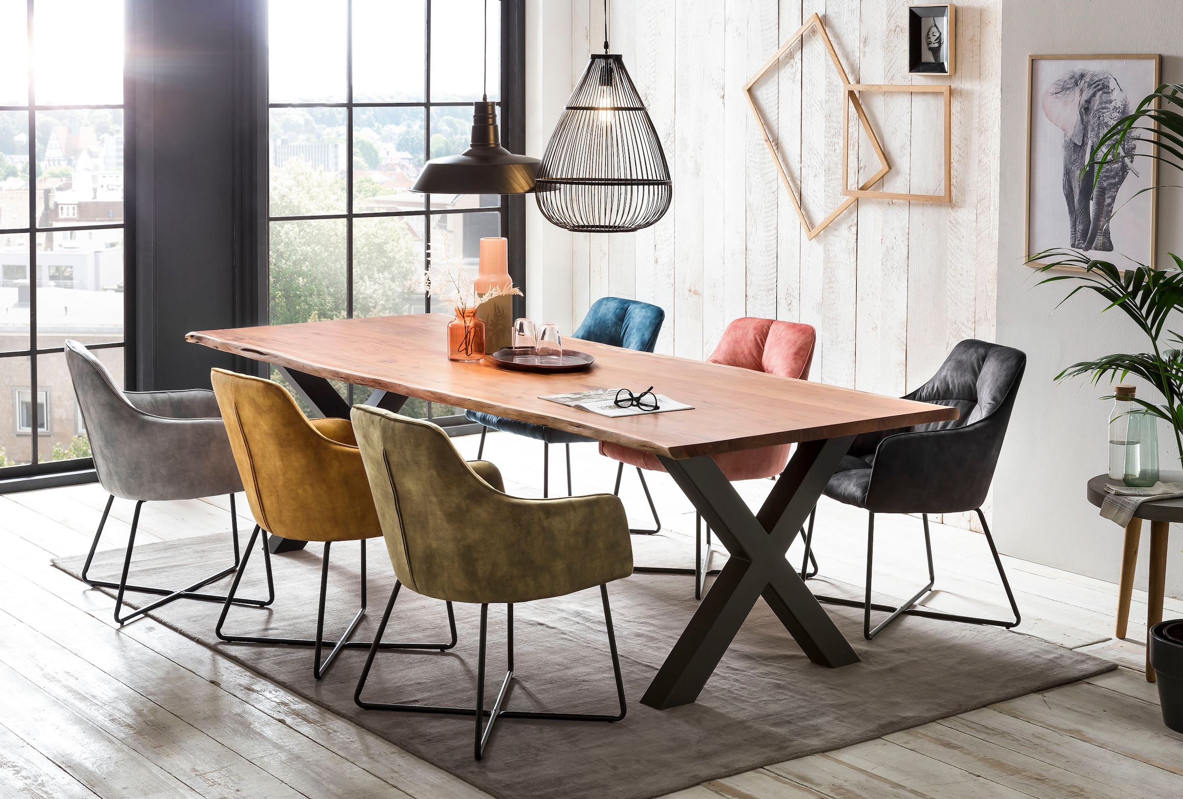 7. Bild von Home affaire Esstisch »Manhattan«, mit Baumkante
