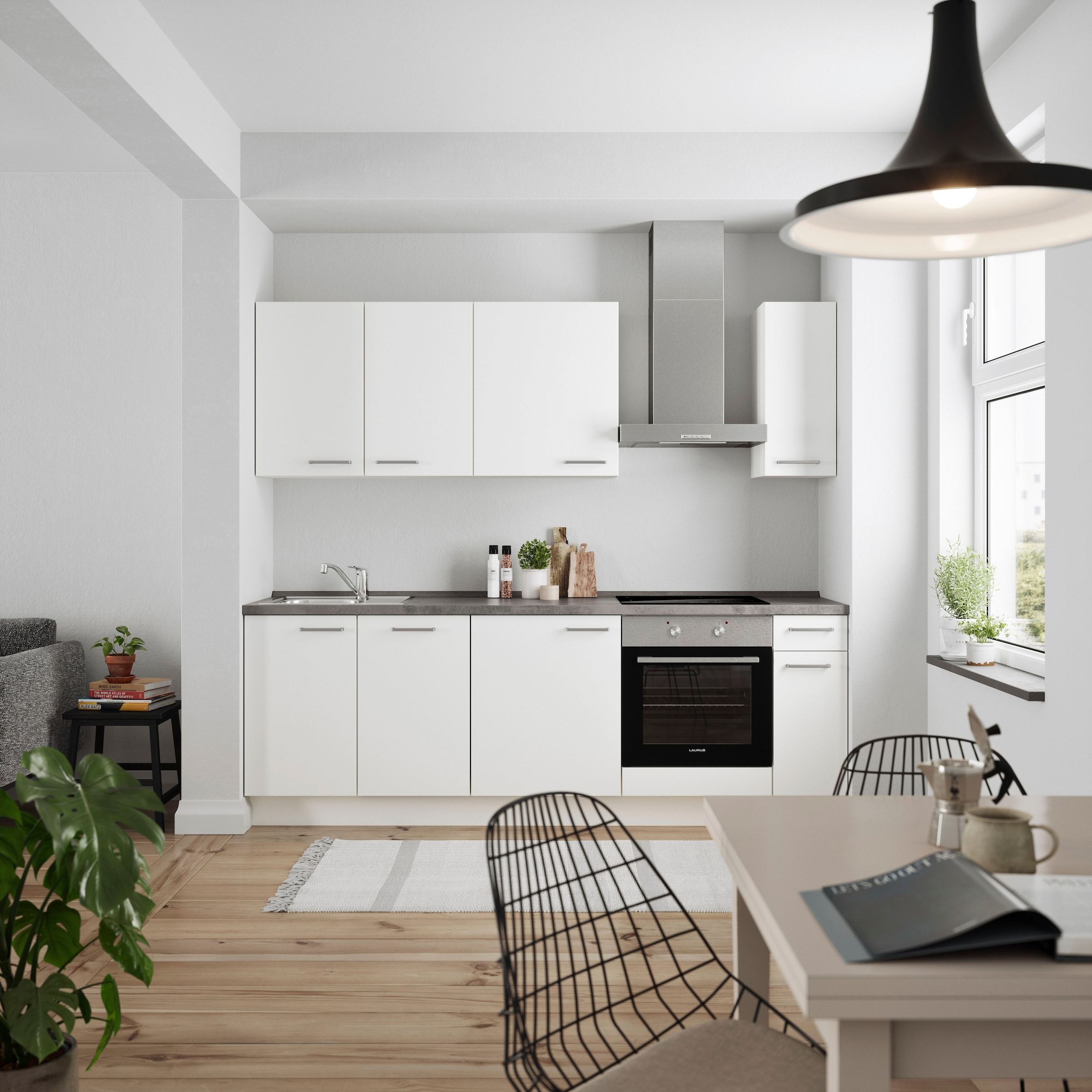 nobilia® Küchenzeile »"Touch I"« vormontiert, Ausrichtung wählbar, Breite 240 cm, wahlw. mit E-Geräten