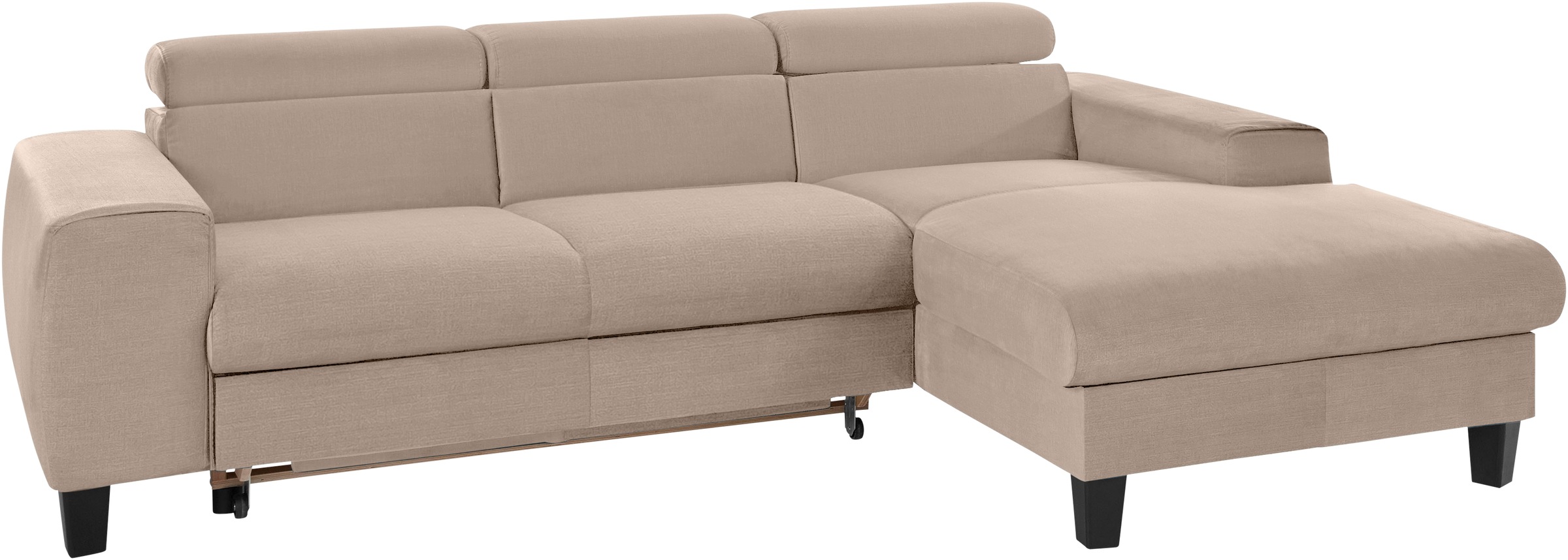 COTTA Ecksofa »Morven L-Form mit Kopfteilverstellung«, wahlweise mit Bettfunktion, Bettkasten & Wireless-Charger