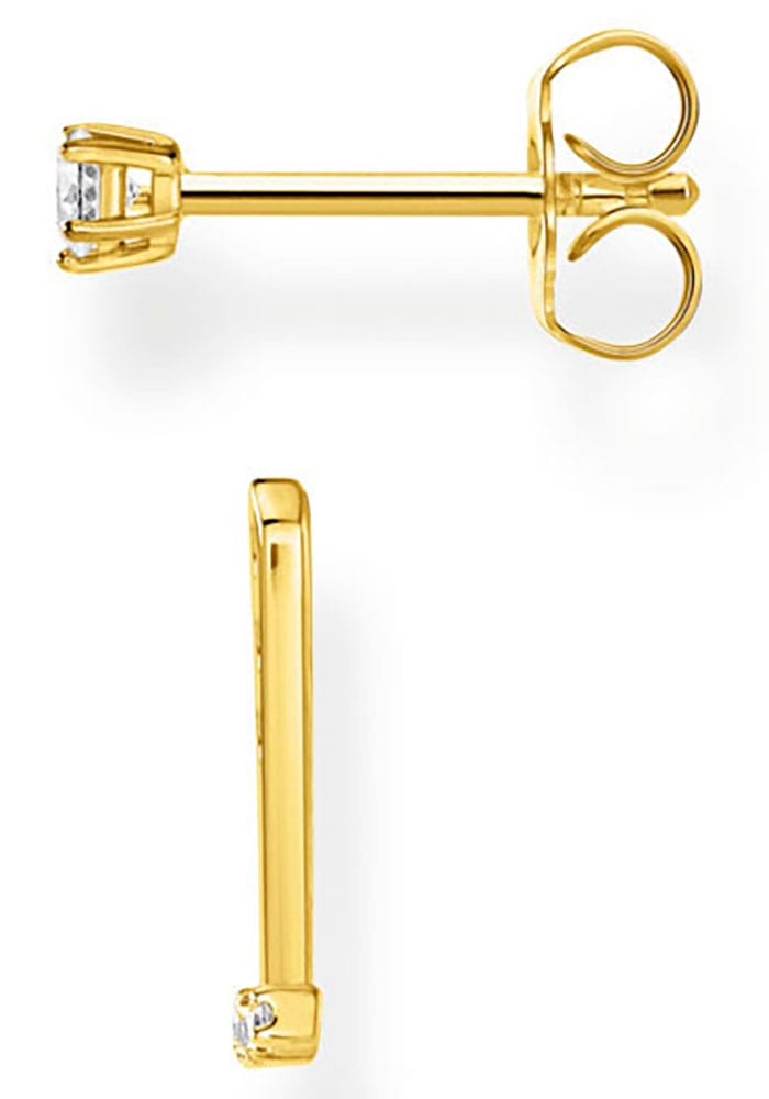 THOMAS SABO Single-Ohrstecker »weiße Steine gold, weiße Steine silber, H2152-051-14, H2152-414-14«, mit Zirkonia (synth.) - Einhänger abnehmbar