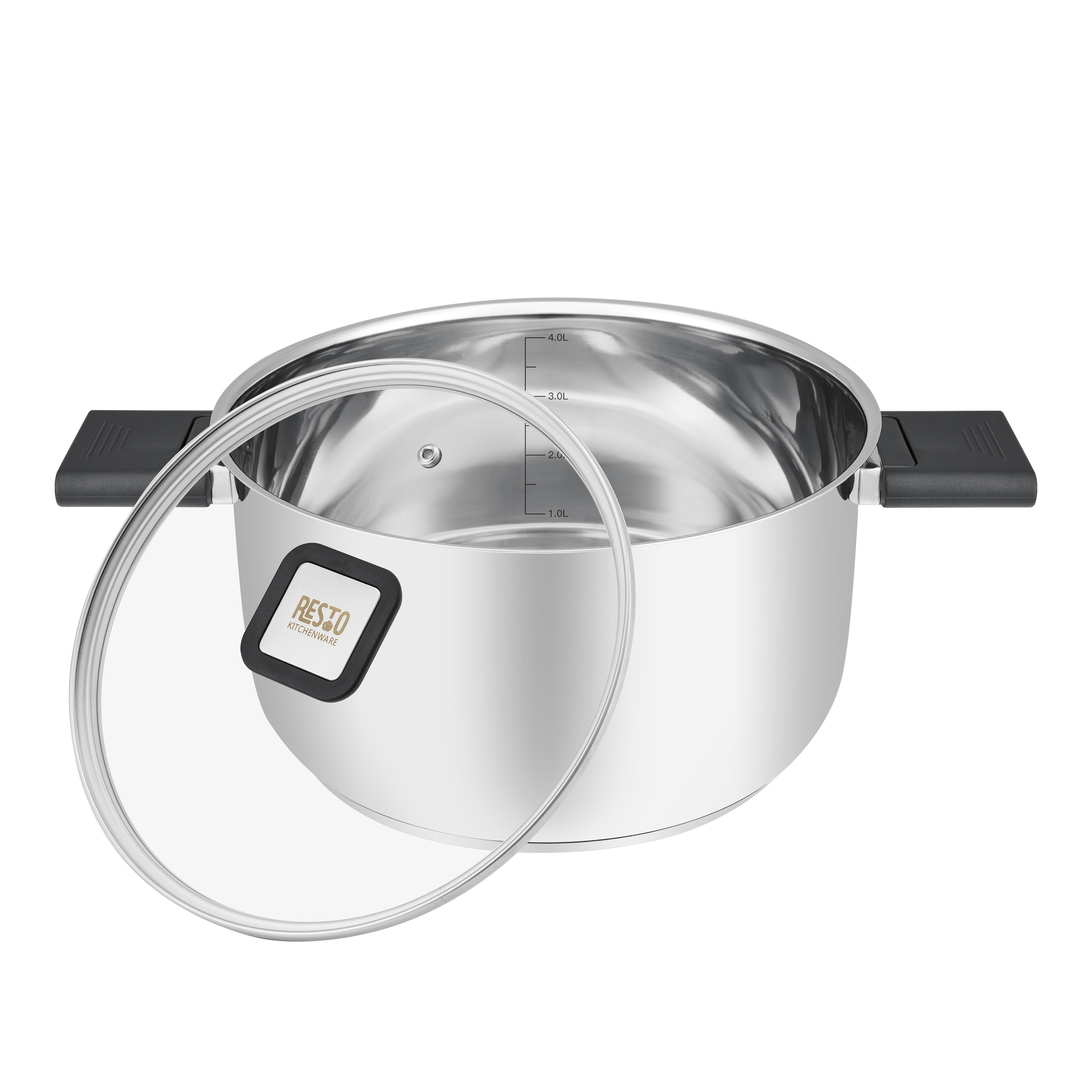 RESTO Kitchenware Topf-Set »ANSER mit klappbaren Griffen, im Geschenkkarton« Set, je 2x Kochtopf Ø 18/22 cm mit Deckel, 4 tlg. Edelstahl 18/10