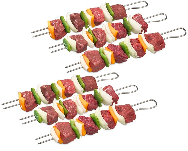 Buddy's Grillspieß »Buddy´s BBQ«, (Set, 6 St.), Doppelspieße, Schaschlikspieße, Fleischspieße, Edelstahl, 9 cm