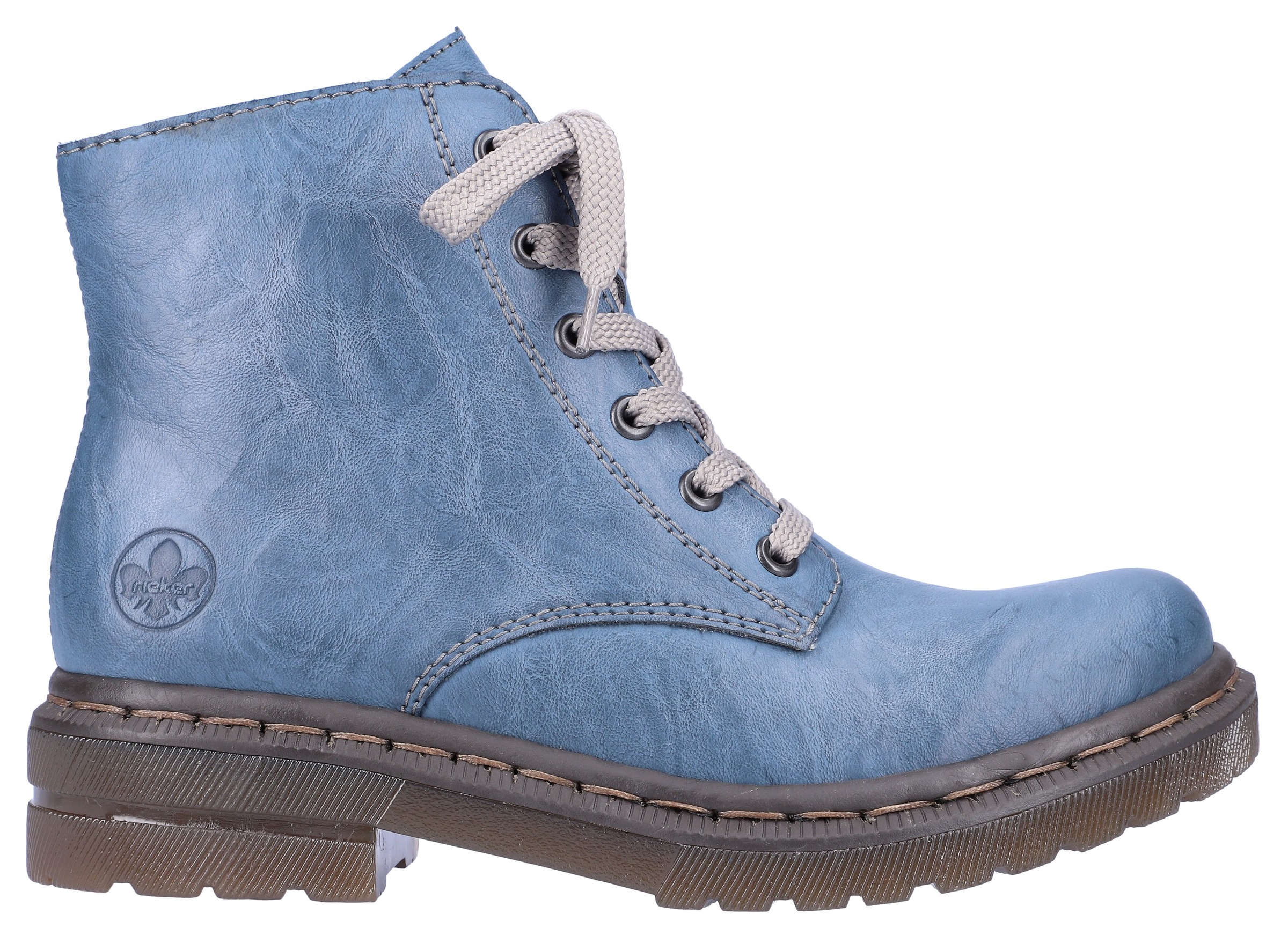 Rieker Schnürboots, Schnürstiefelette, Blockabsatz, mit Logoprägung