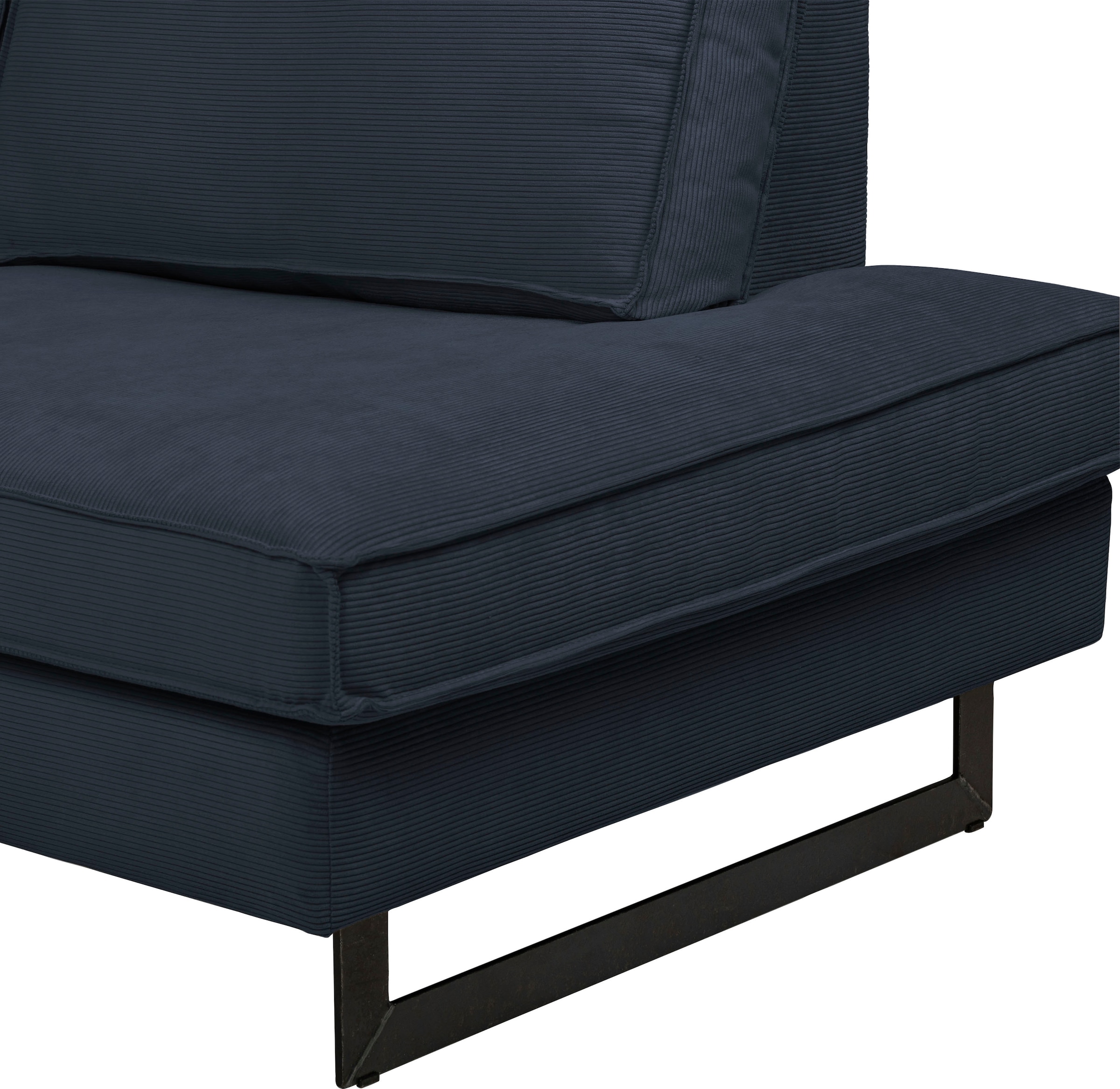 Places of Style Wohnlandschaft »Pinto, 350 cm, U-Form, XXL, mit Ottomanen«, Cord, Chenille, Lederoptik, mit Keder, Metallfüße, Wellenunterfederung