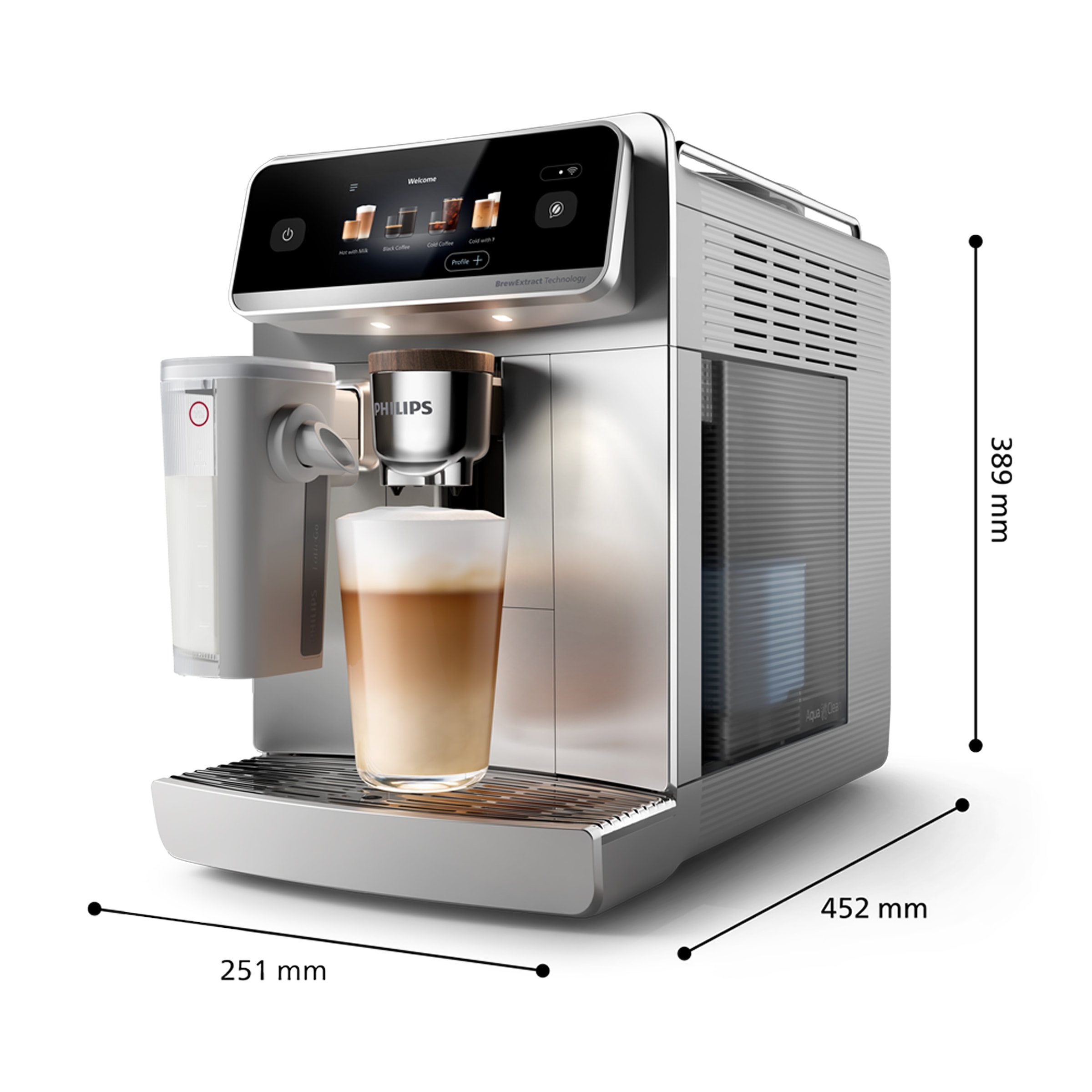 Philips Kaffeevollautomat »EP8757/20 8000 Series Café Aromis, 50 Getränke (heiß oder eisgekühlt)« über 50 heiße und kalte Getränke, mit LatteGo Pro-Milchsystem, Silber