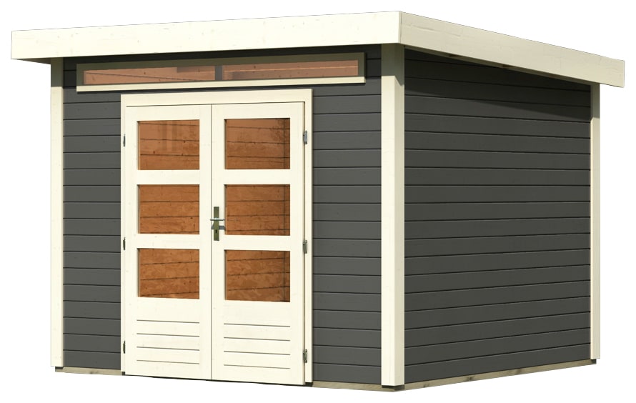 Karibu Gartenhaus »"Ammersee 4" rundum terragrau«, aus hochwertiger nordischer Fichte
