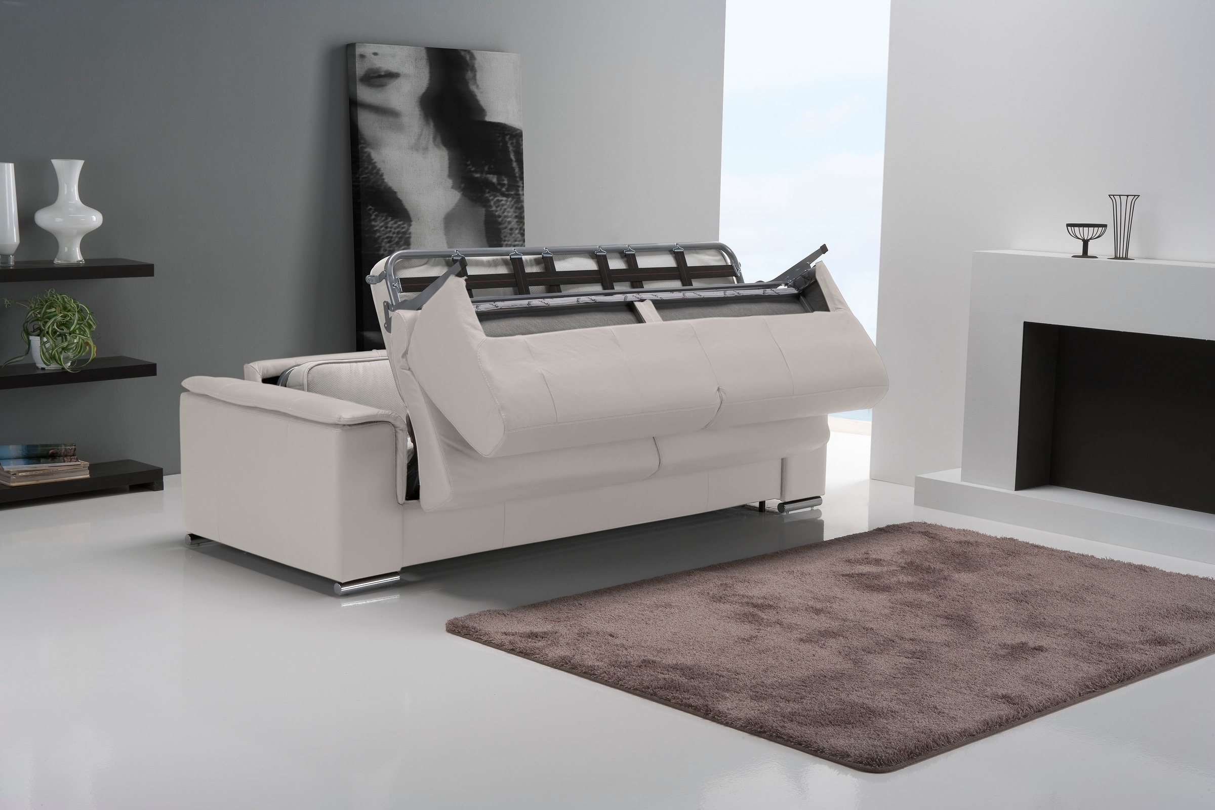 Egoitaliano Schlafsofa »Cecilia, modern & elegant, erstklassiger Sitzkomfort, Dauerschläfer«, inkl. Matratze und hochwertigem Metallbettrahmen, toller Schlafkomfort
