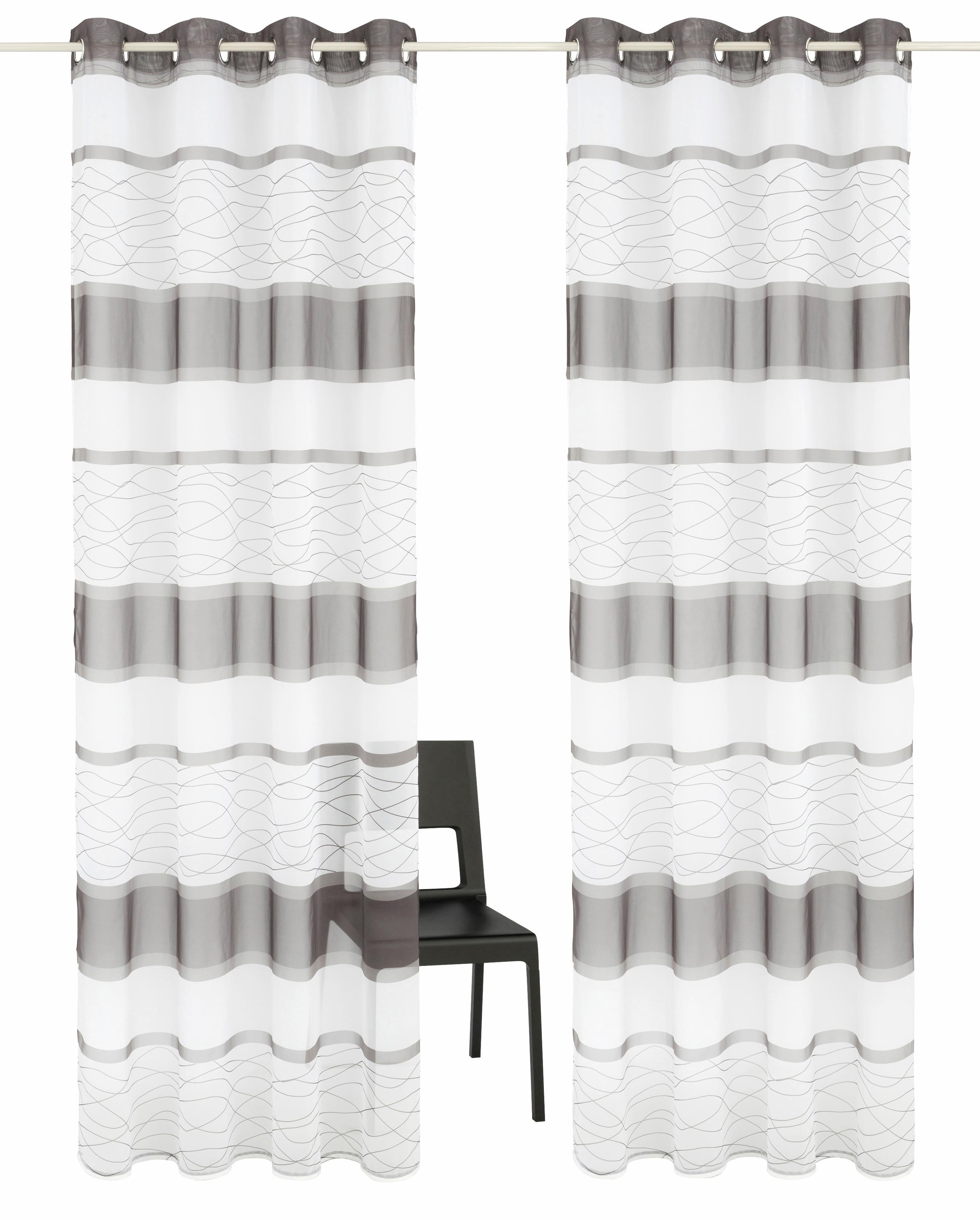 my home Gardine »Jay« Ösen 2 Stk. tlg. Vorhang, 2-er Set, Fertiggardine, tr günstig online kaufen