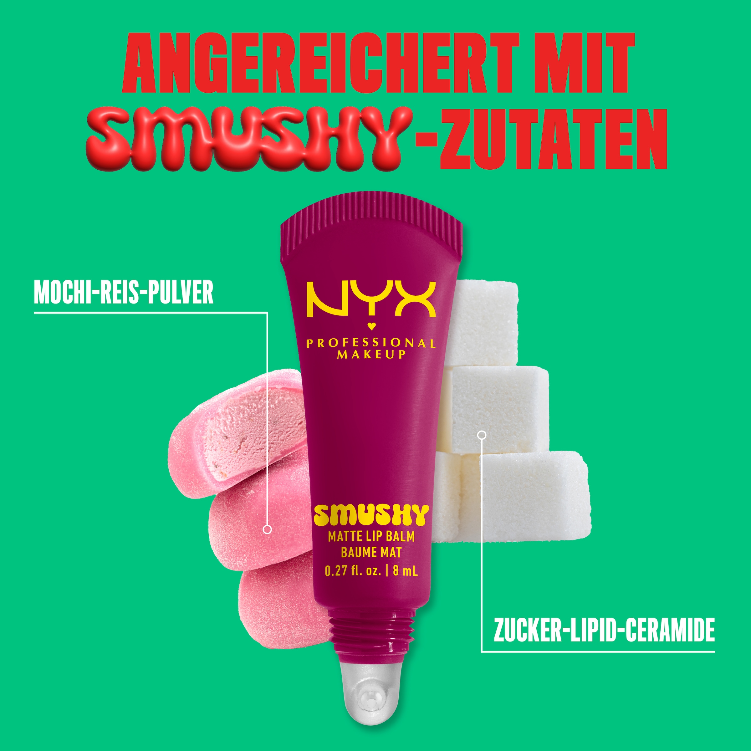 NYX PROFESSIONAL MAKEUP Lippenbalsam »SMUSHY MATTE LIP BALM« jeder der Farbtöne hat einen einzigartigen, süßen Duft