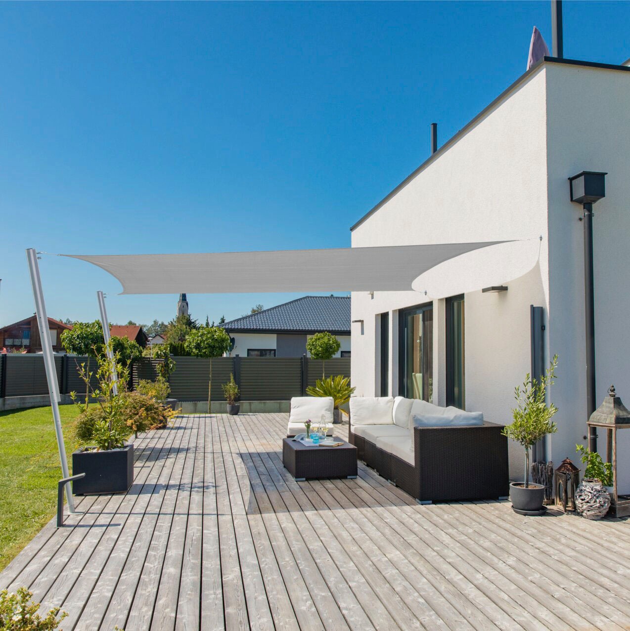 Windhager Sonnensegel »Capri Rechteck«, 4x5m, grau
