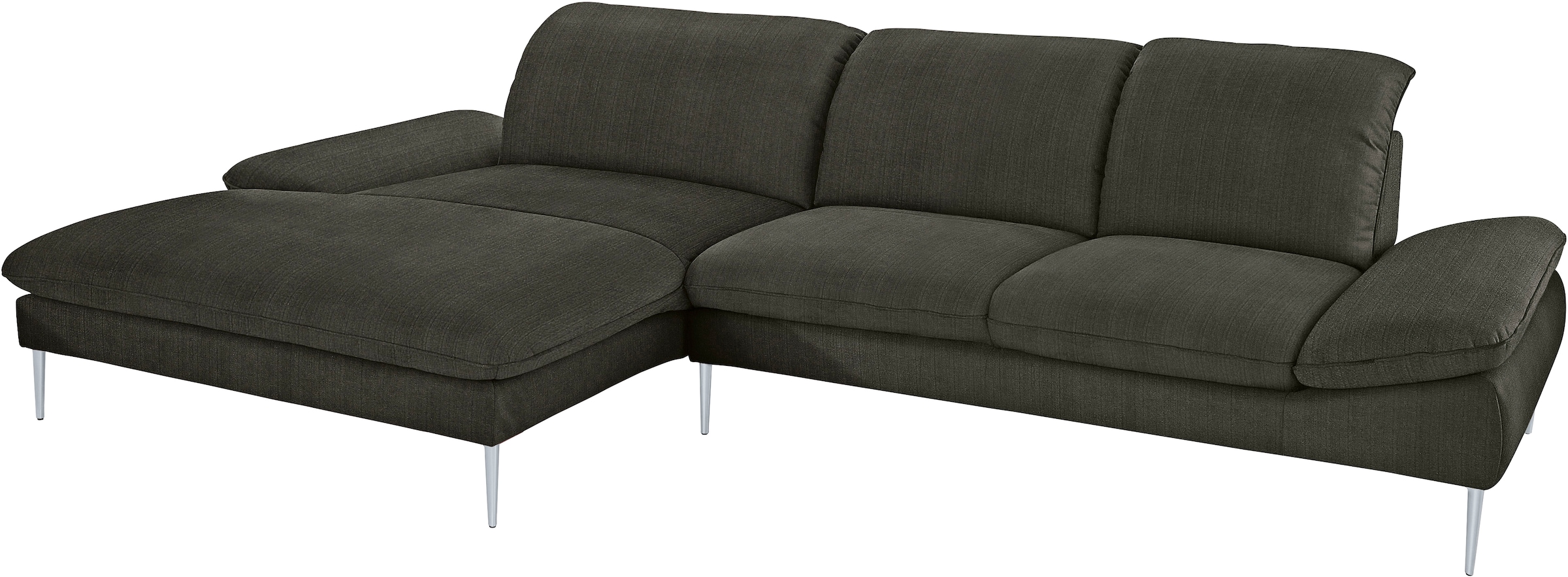 W.SCHILLIG Ecksofa »enjoy&MORE, Designsofa, bequem, zeitlos und elegant, L-Form«, mit Sitztiefenverstellung, Füße silber matt, Breite 340 cm