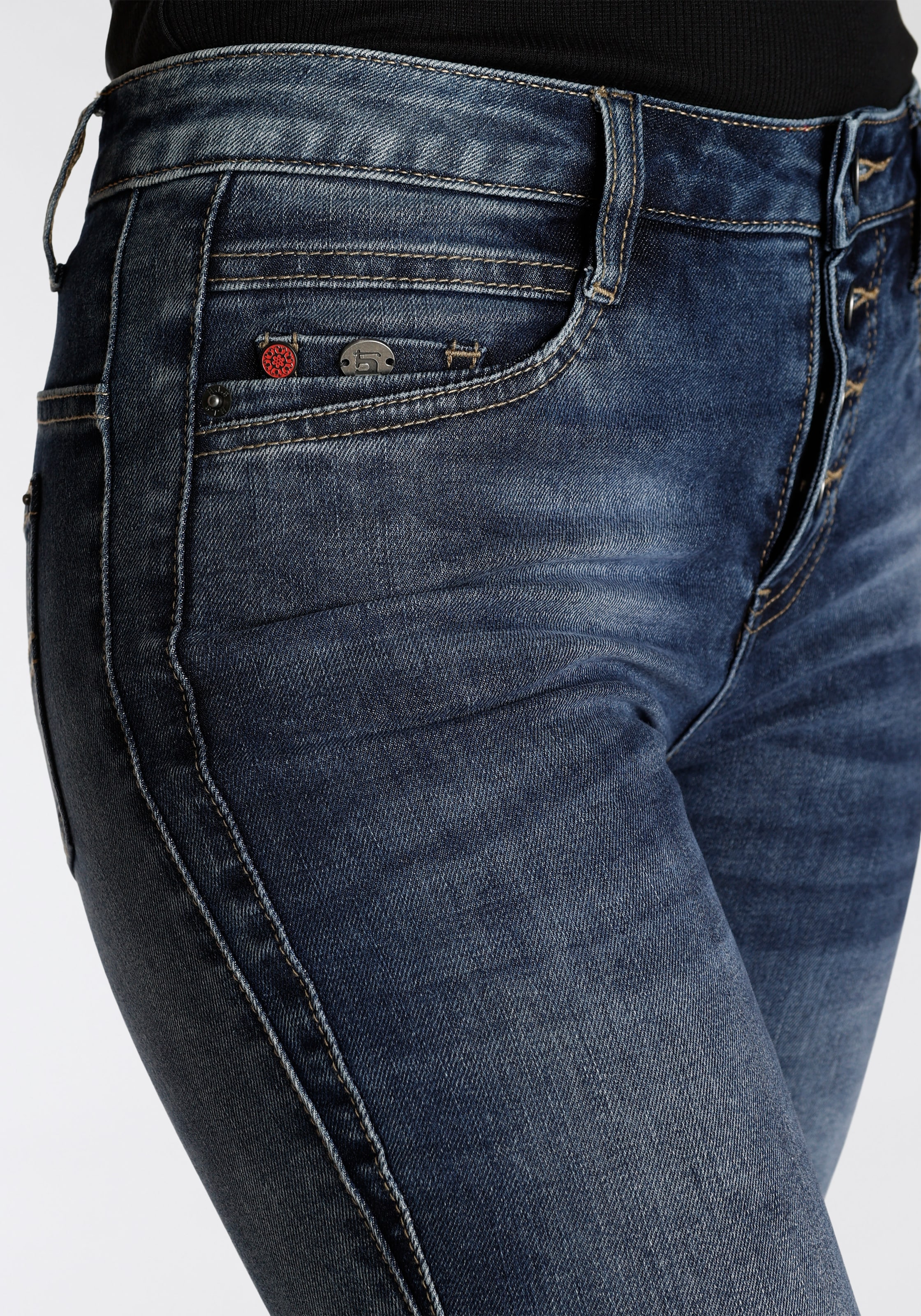 Produktion wassersparende bestellen ökologische, Ozon H.I.S 5-Pocket-Jeans durch Wash online »macyHS«,
