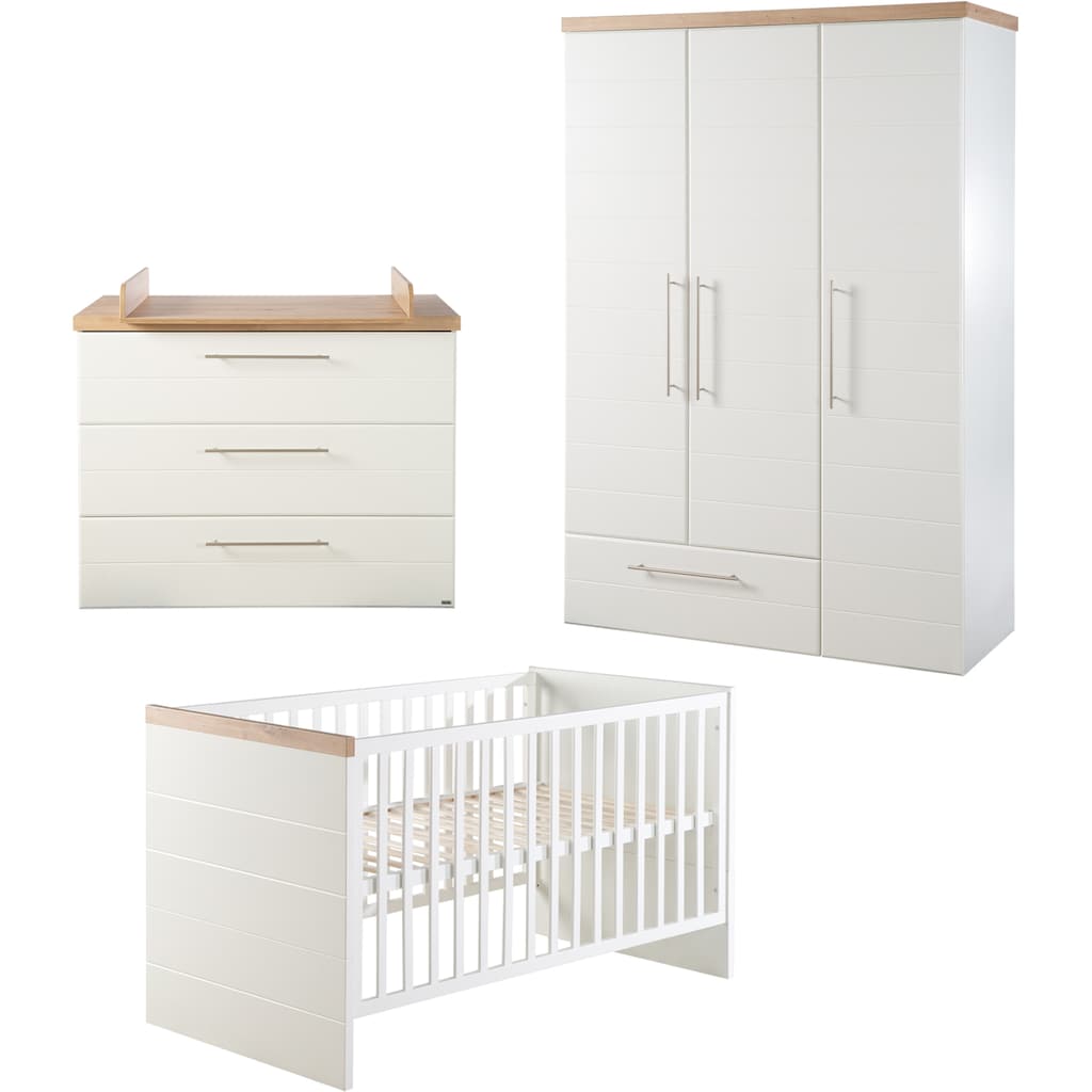 roba® Babyzimmer-Komplettset »Nele«, (Set, 3 St., Kinderbett, Schrank, Wickelkommode)