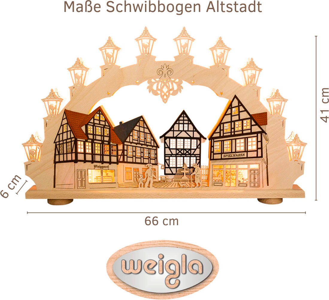 Weigla Schwibbogen »Altstadt, Fachwerkhaus, Lichterbogen aus Holz, Made in günstig online kaufen