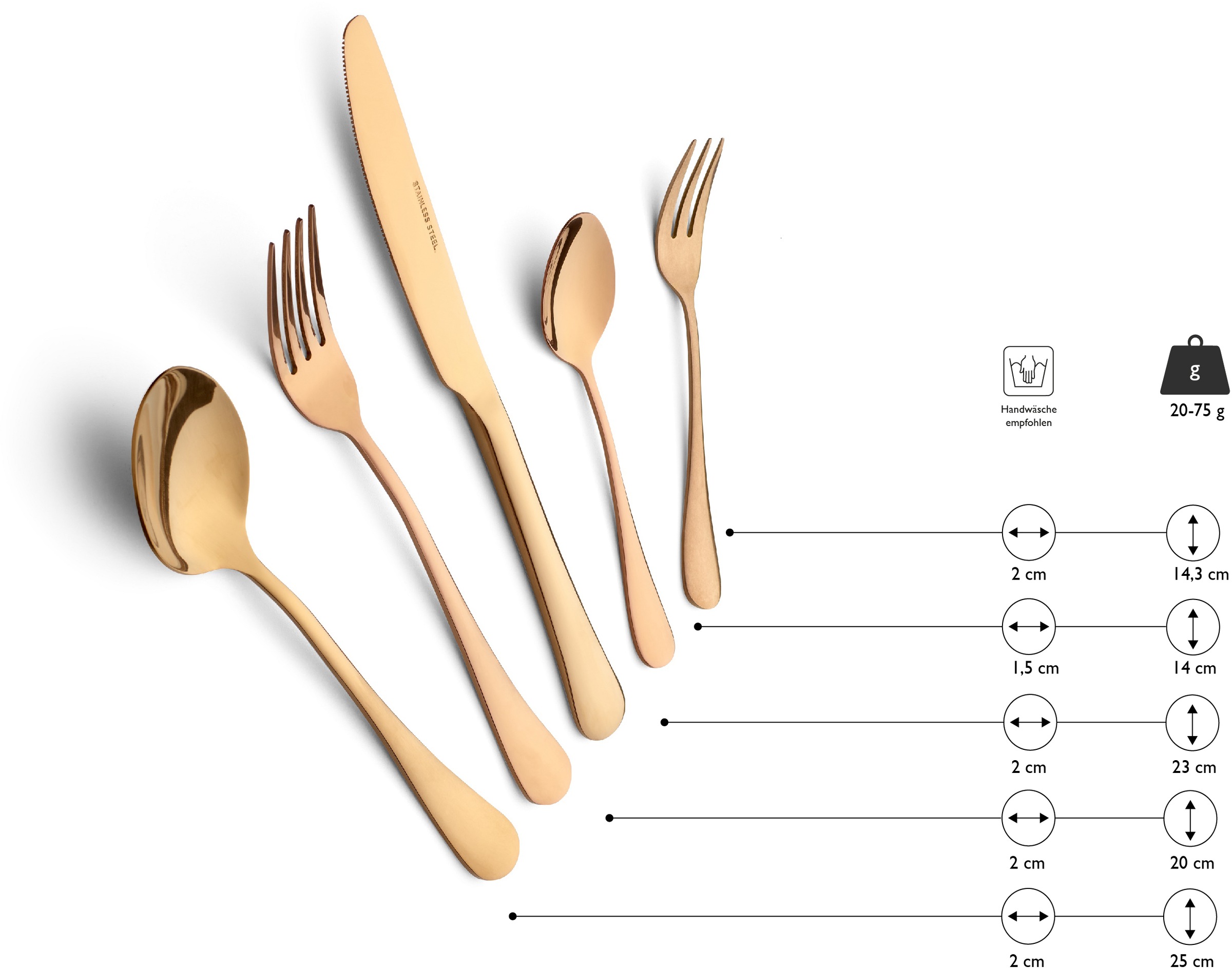 ECHTWERK Besteck-Set »Sorrent«, (Set, 30 tlg.), Tafelbesteck, Stonewashed