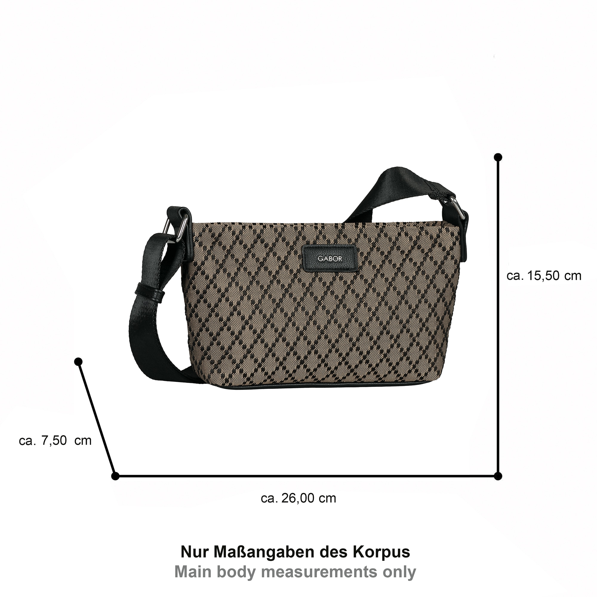 Gabor Umhängetasche »Helmea« Damen Schultertasche mit Kontrastbesatz und Logoschriftzug