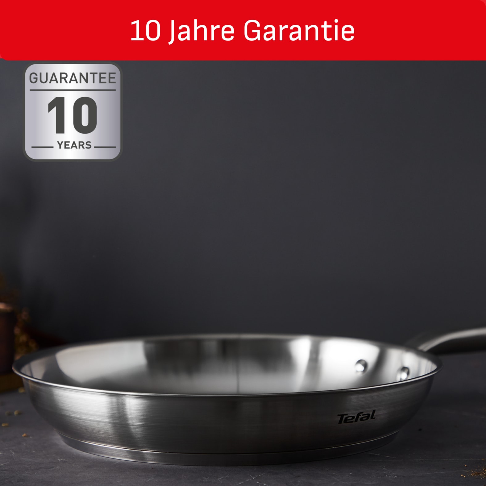 Tefal Pfannen-Set »Virtuoso, hochwertiger Premium-Edelstahl, unversiegelt« Edelstahl Set, 1x Bratpfanne Ø 24 cm, 1x Bratpfanne Ø 28 cm, Höhe 5 cm, 2 Stk. tlg. für alle Herdarten geeignet, backofengeeignet bis zu 250°C