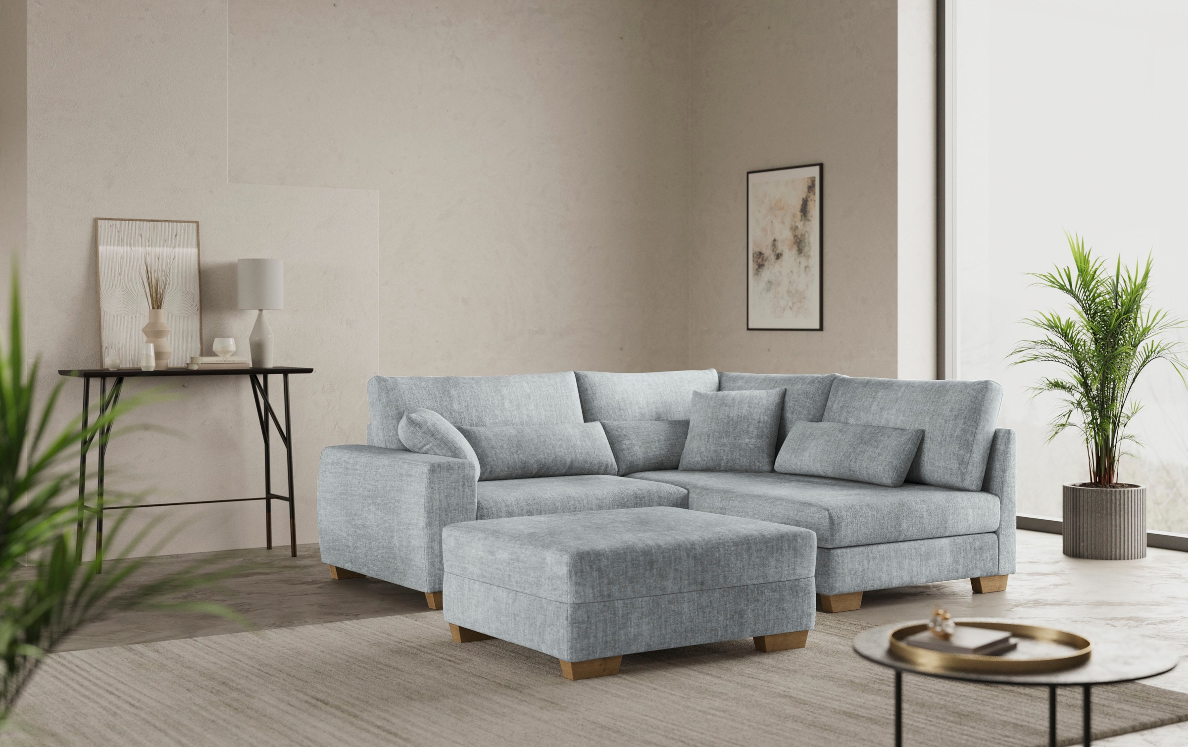 Mr. Couch Hocker »Helena«, Mit Federkern, wahlweise mit DuraSpring-Taschenfederkern