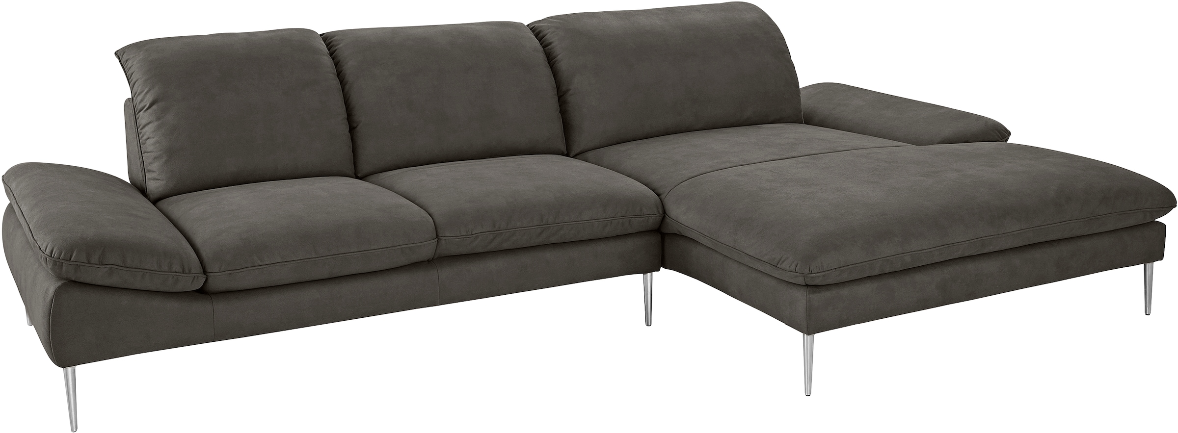 W.SCHILLIG Ecksofa »enjoy&MORE, Designsofa, bequem, zeitlos und elegant, L-Form«, mit Sitztiefenverstellung, Füße Chrom glänzend, Breite 340 cm