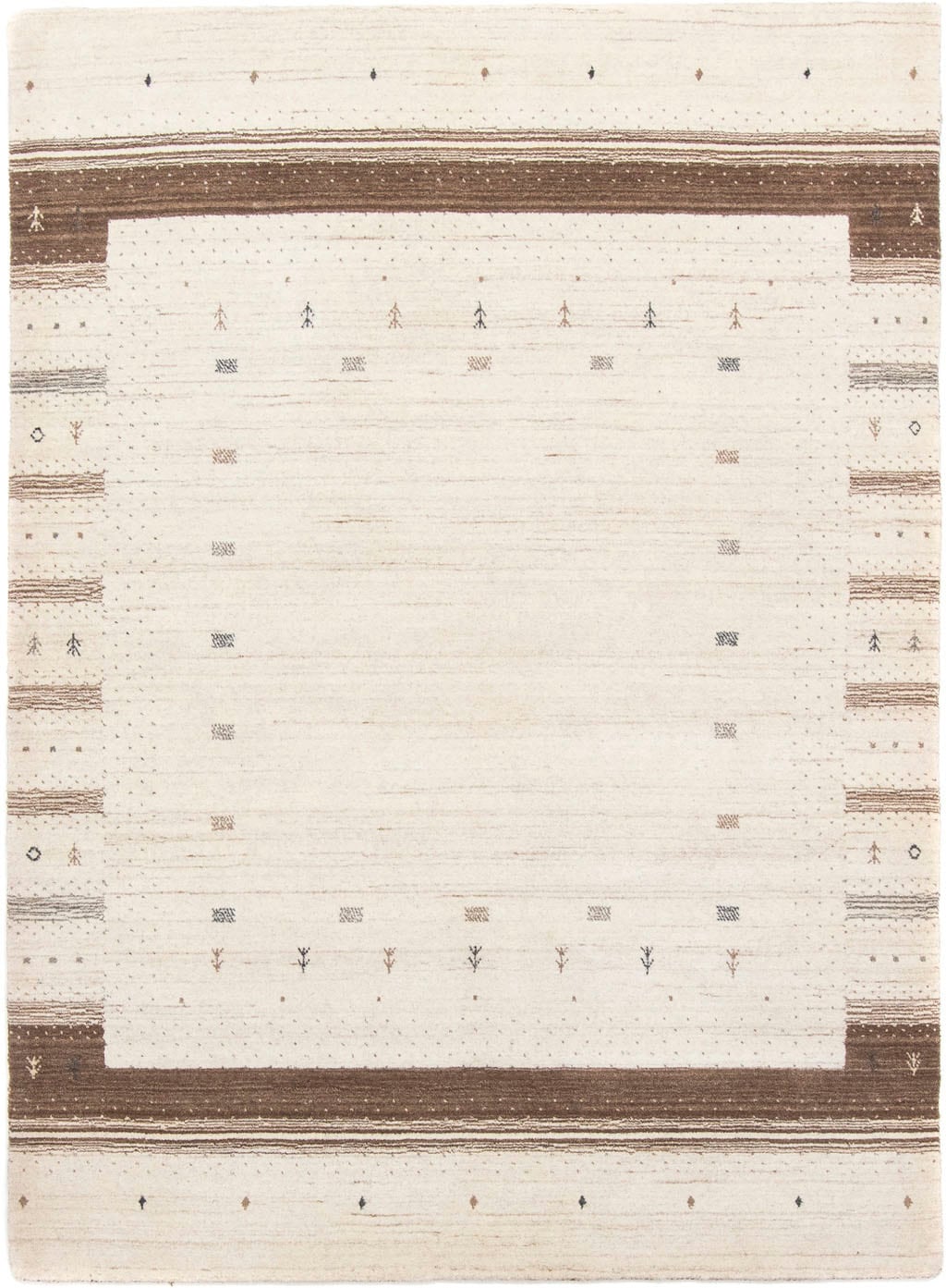 morgenland Wollteppich »Loribaft Bordüre Beige 200 x 145 cm«, rechteckig, 1 günstig online kaufen