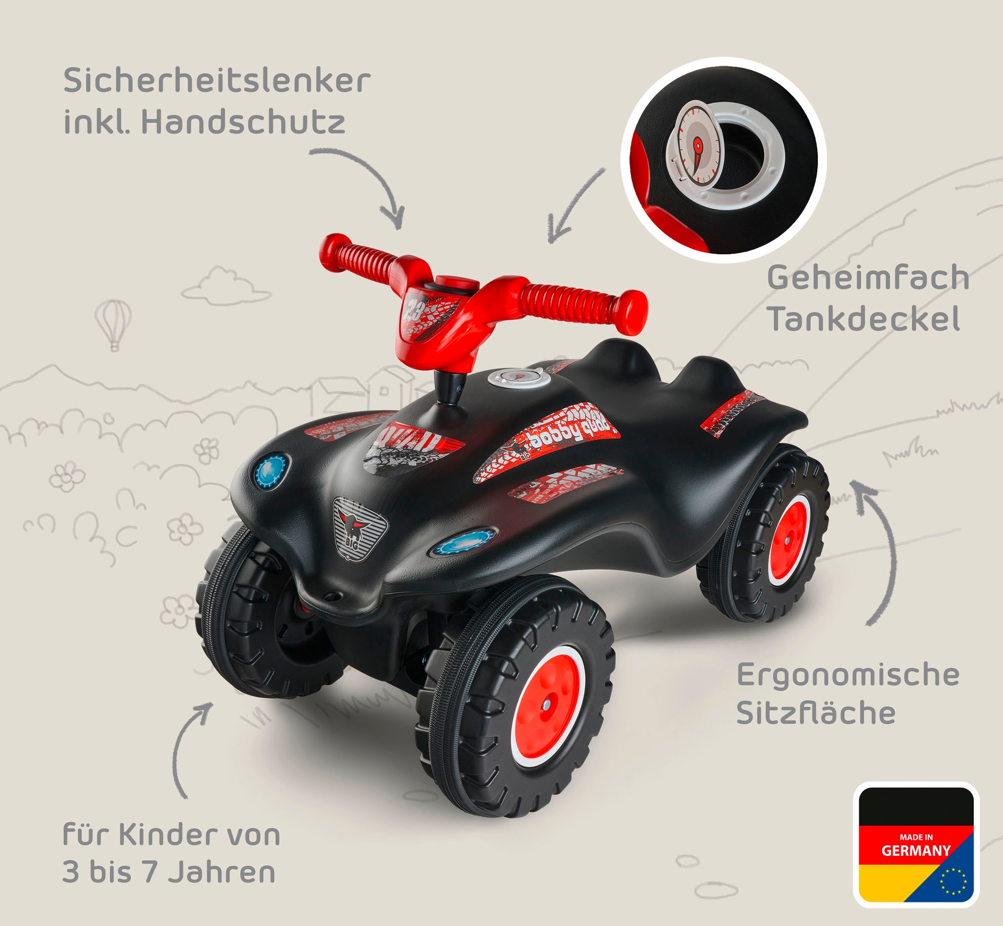 BIG Rutscherauto »BIG Bobby Quad Racing«, Made in Germany