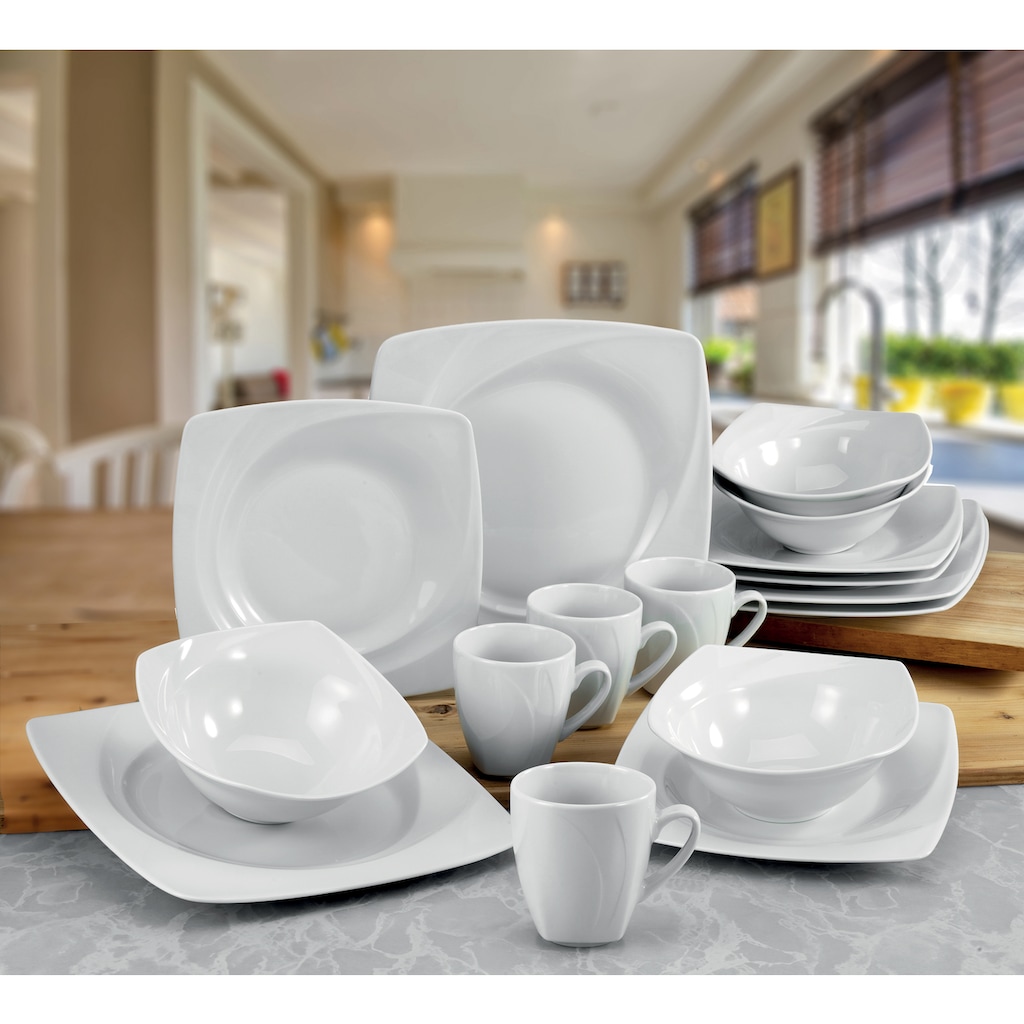 CreaTable Kombiservice »Geschirr-Set Celebration«, (Set, 16 tlg., Kaffeeservice und Tafelservice im Set, für 4 Personen)