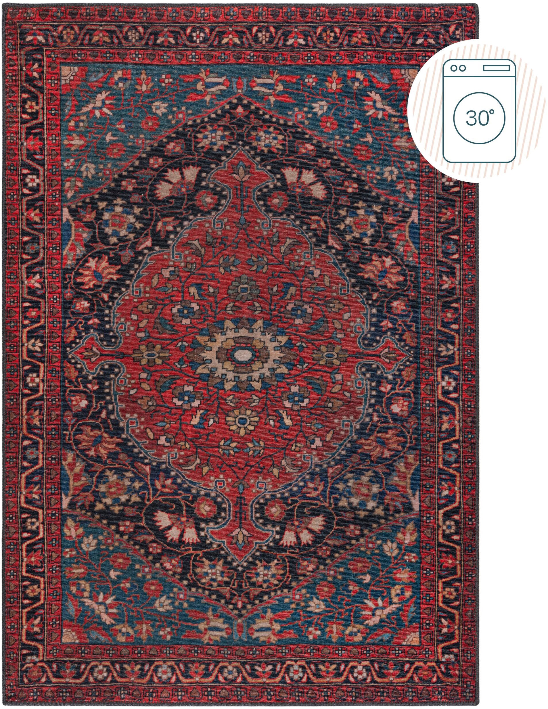 FLAIR RUGS Teppich »Medallion«, rechteckig, 4 mm Höhe, Waschbar Traditionel günstig online kaufen