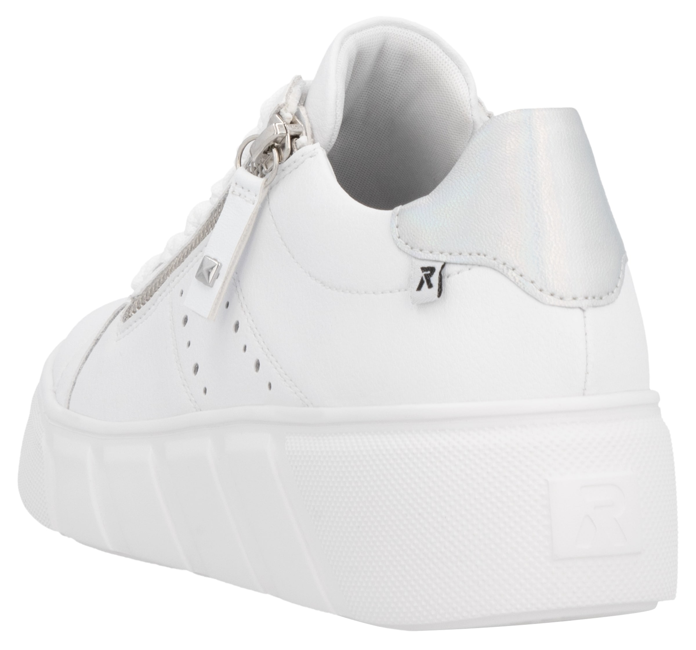 RIEKER Sport Plateausneaker  , Freizeitschuh, Halbschuh, Schnürschuh mit seitlicher Perforation