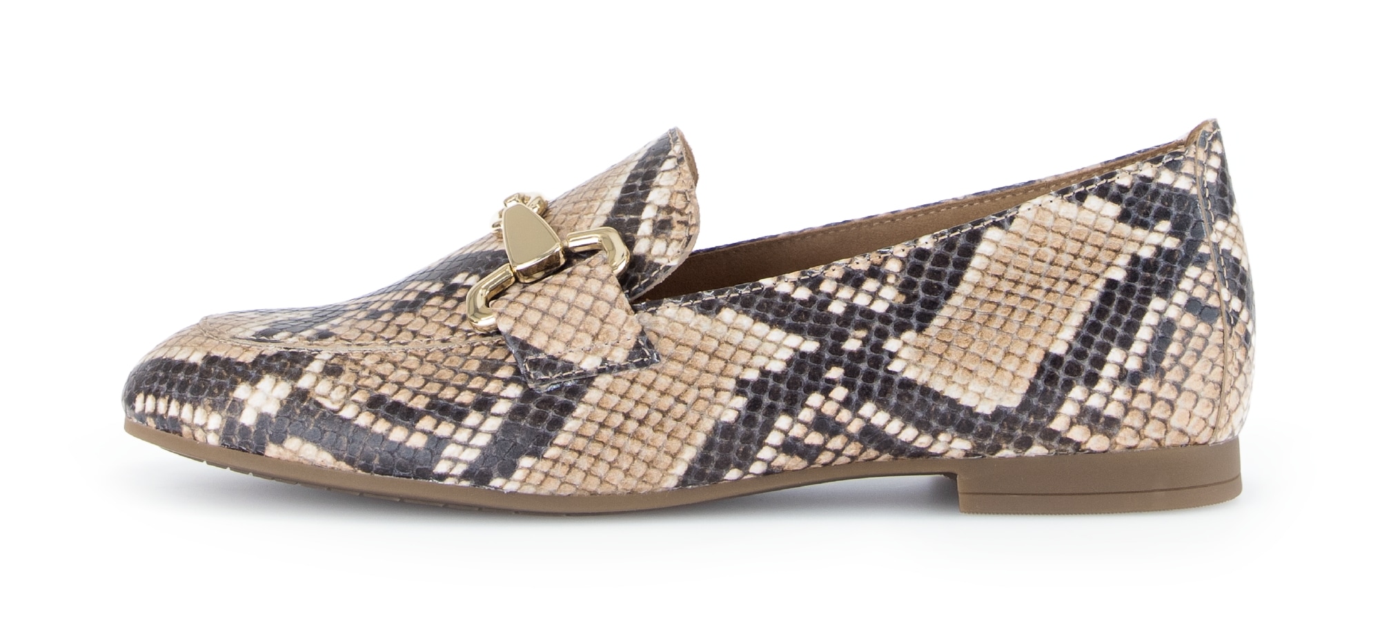 Gabor Slipper  Blockabsatz, Businessschuh mit goldfarbenem Schmuck-Zierriegel
