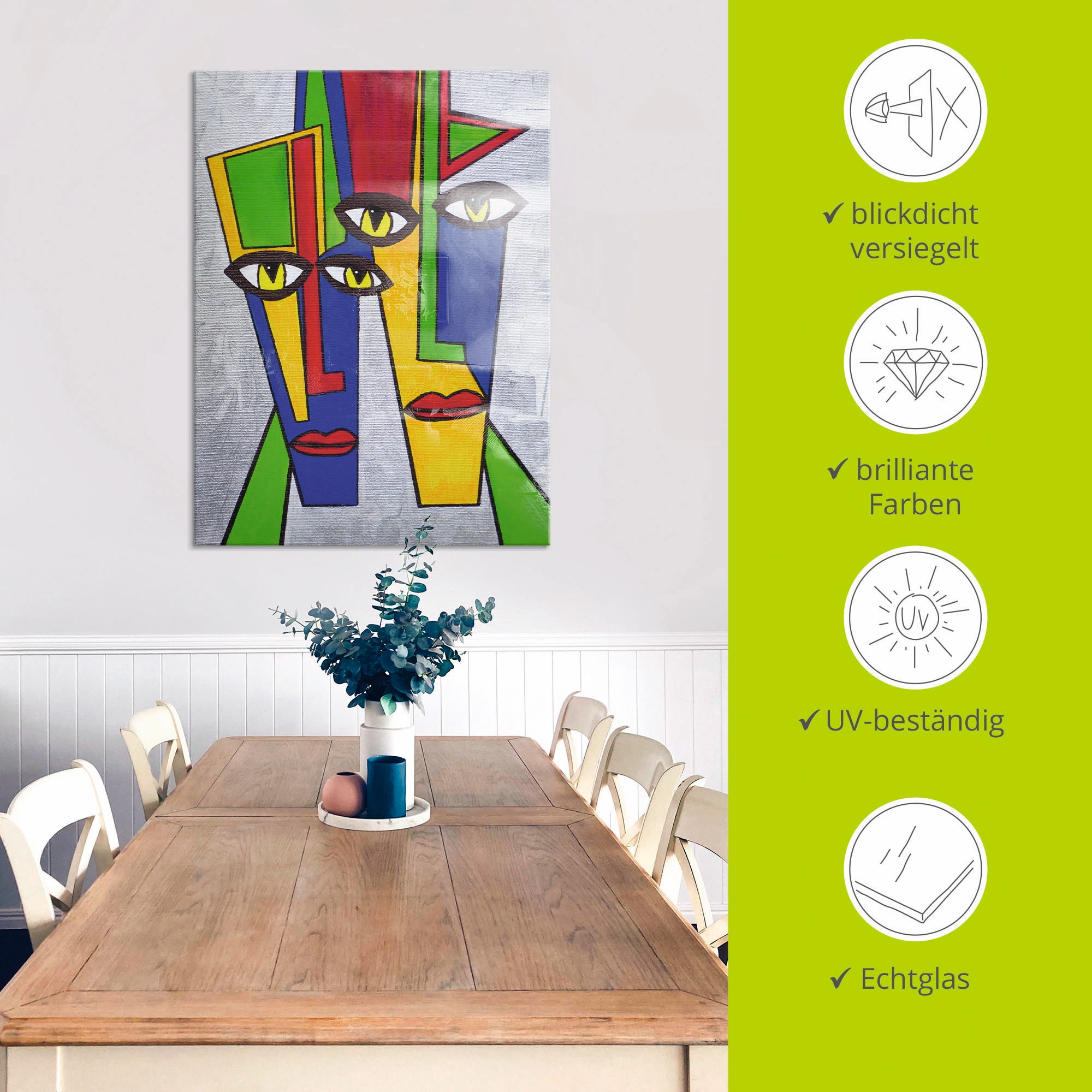 Artland Glasbild »Portrait« Muster 1 Stk. tlg. in verschiedenen Größen