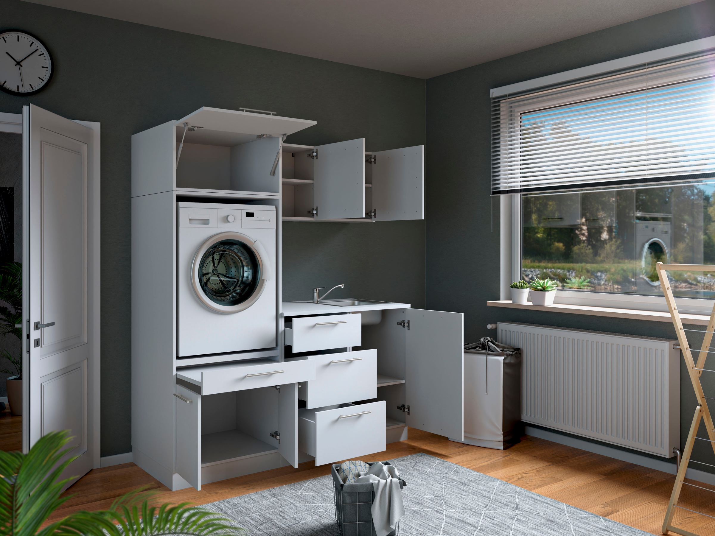 Laundreezy Mehrzweckschrank-Set »Laundreezy, 6-tlg. Mehrzweckschrank-Set B/H/T 168/238/68 cm« 6 Stk. tlg.