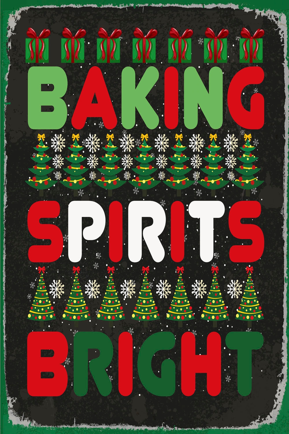 queence Metallbild »Spirits« Schriftzug | Schriftzüge | Weihnachten 1 Stk. tlg. Stahlschilder