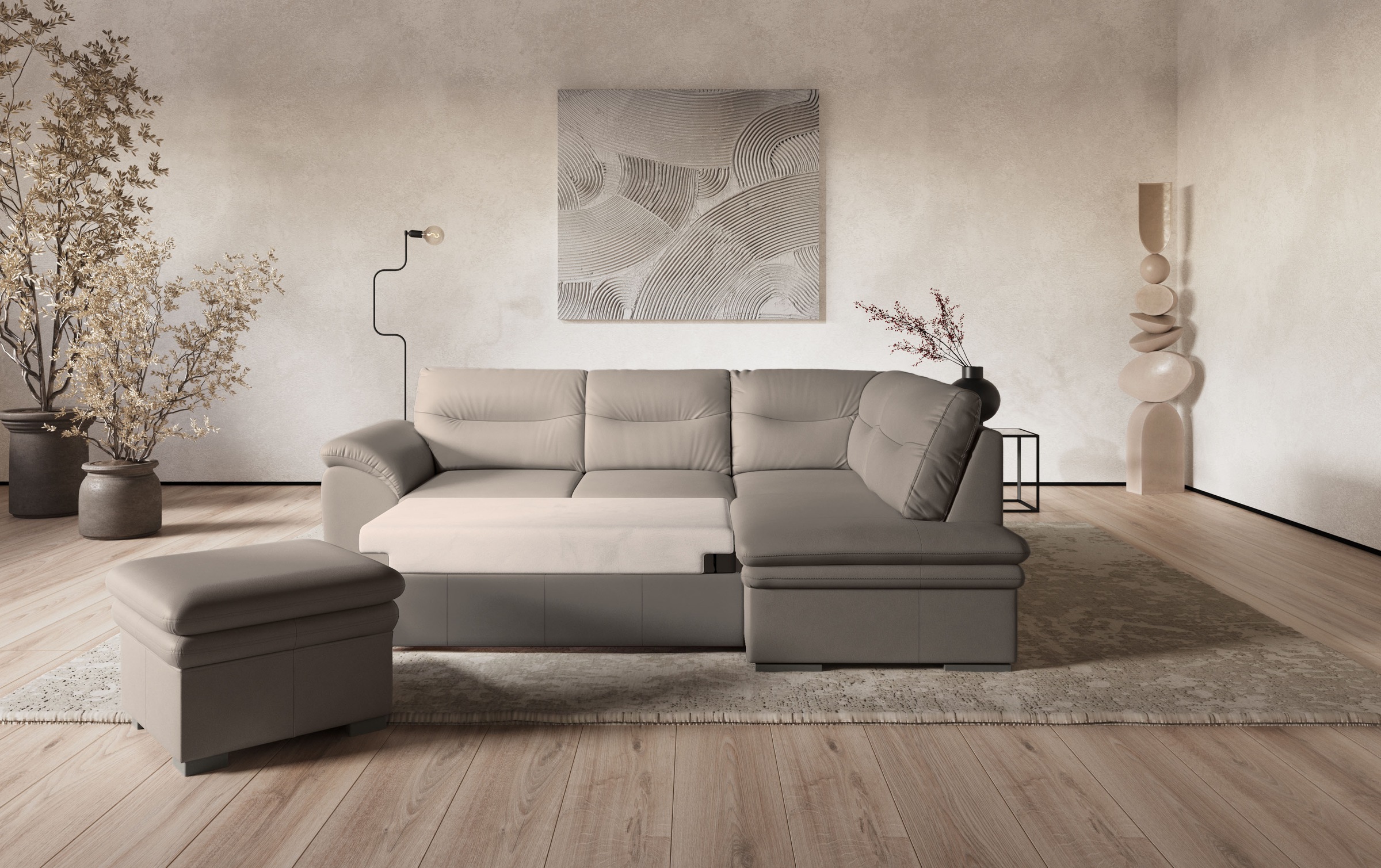 COTTA Ecksofa »Leandra L-Form« wahlweise mit Bettfunktion & Bettkasten günstig online kaufen