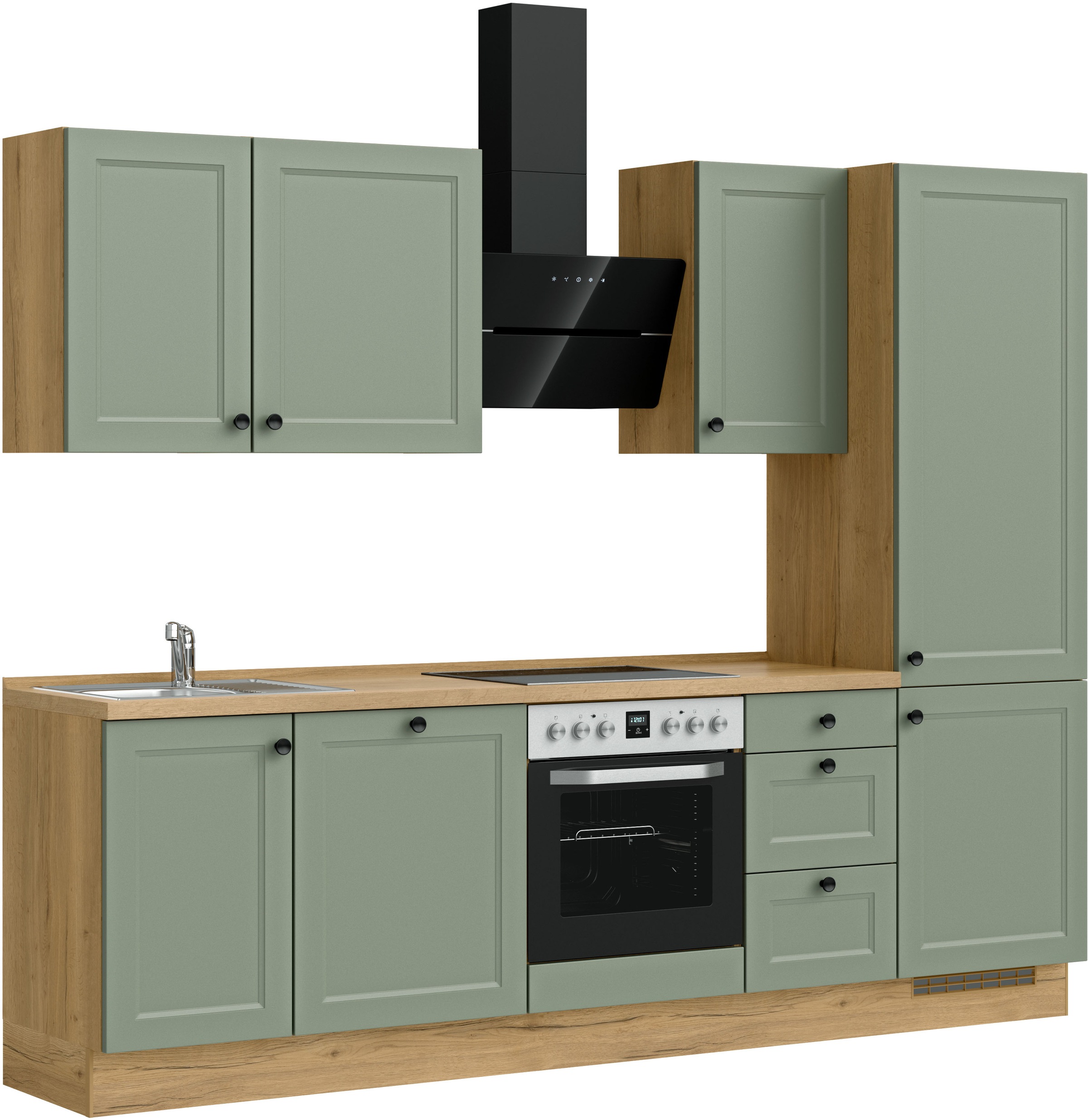 nobilia® Küchenzeile »"Cascada II"«, vormontiert, Breite 270 cm, Ausrichtung wählbar, wahlw. mit E-Geräten