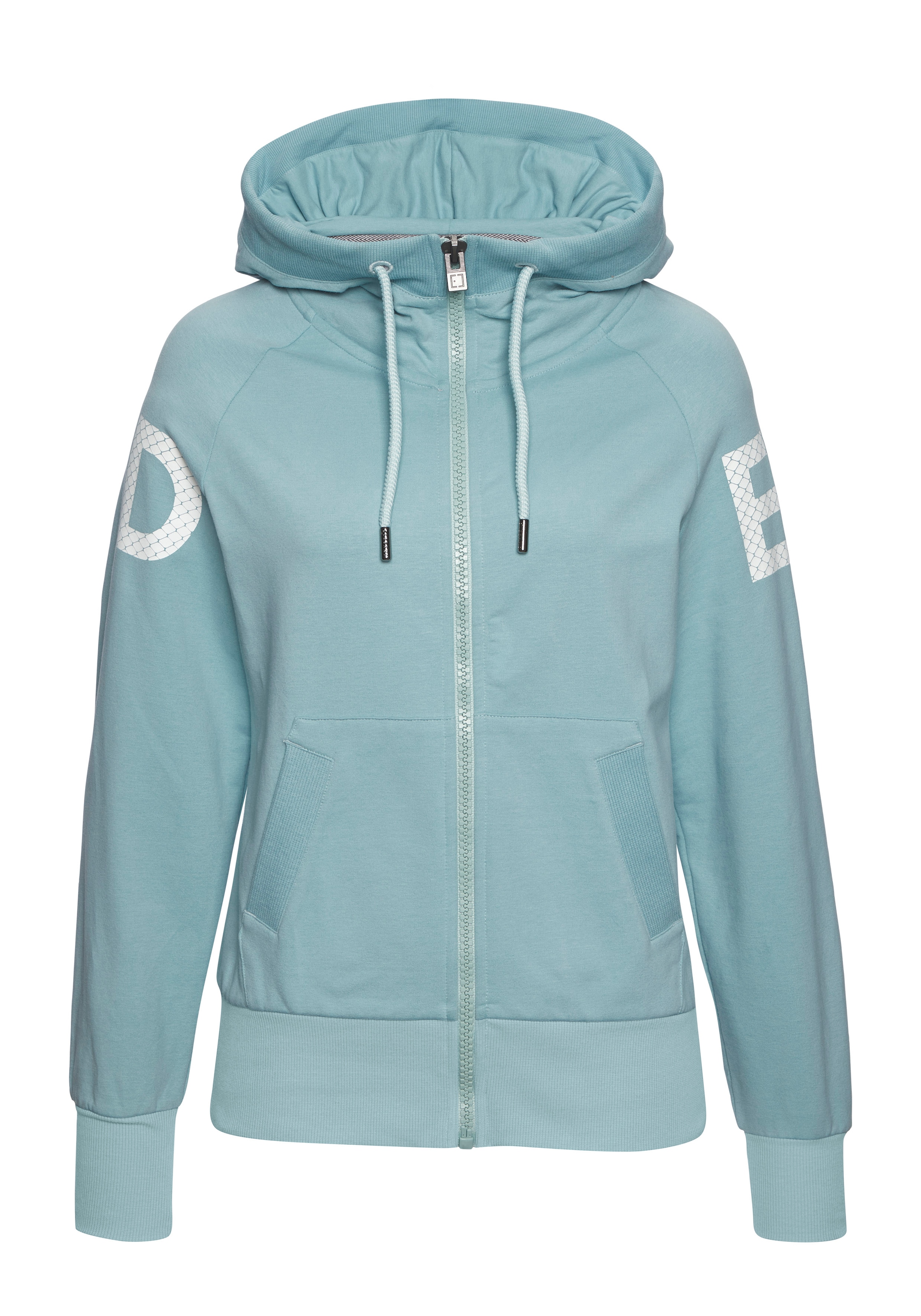 Elbsand Kapuzensweatjacke »Kalea« mit großem Logodruck hinten, bequeme Freizeitjacke mit Taschen