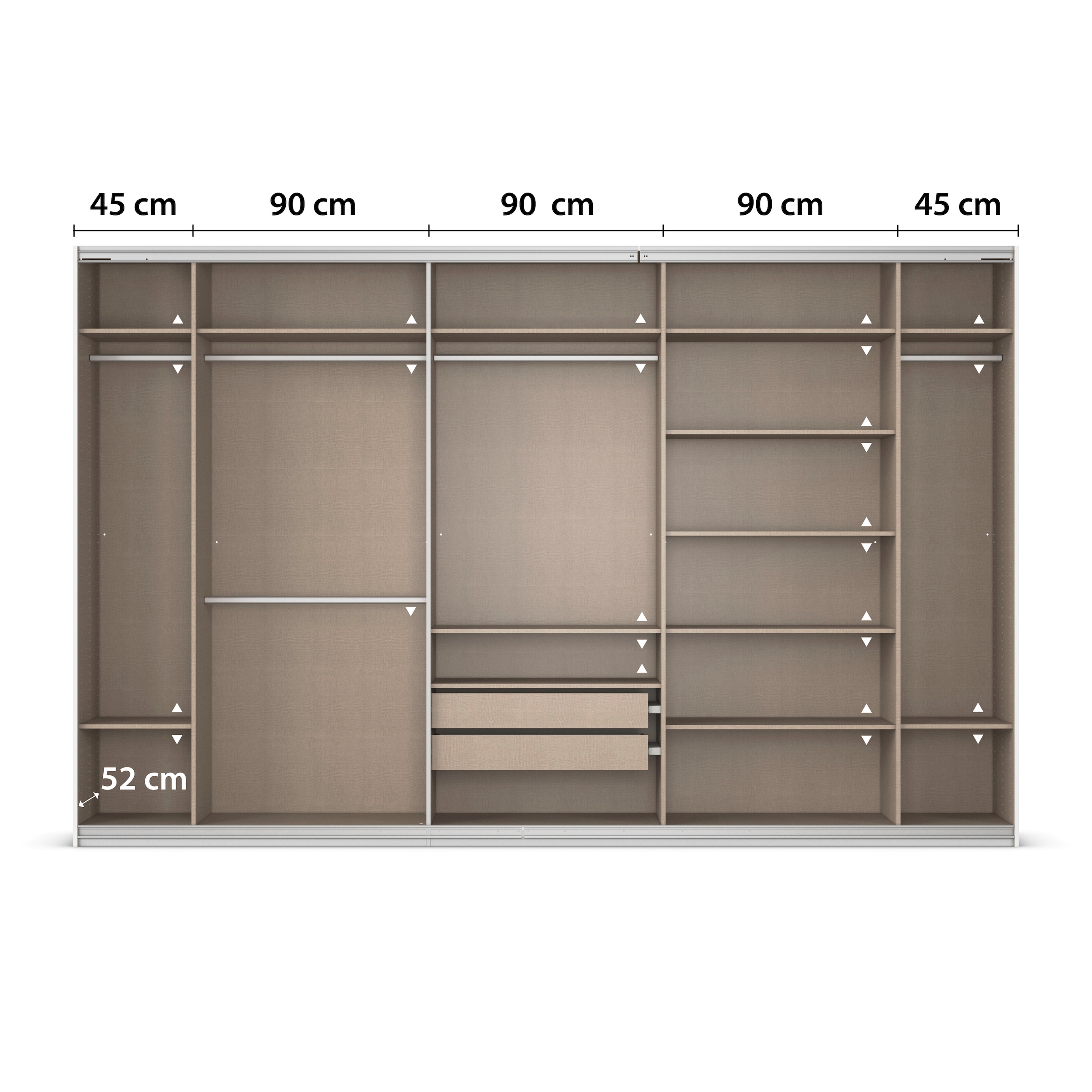 rauch Kleiderschrank »Schwebetürenschrank OTTO´s Choice Garderobe Schrank TOP ANGEBOT Avola«, (in 3 verschiedenen Ausstattungen BASIC/CLASSIC/PREMIUM), mit eleganten Zierleisten in Chrom, Schwarz oder Weiß MADE IN GERMANY