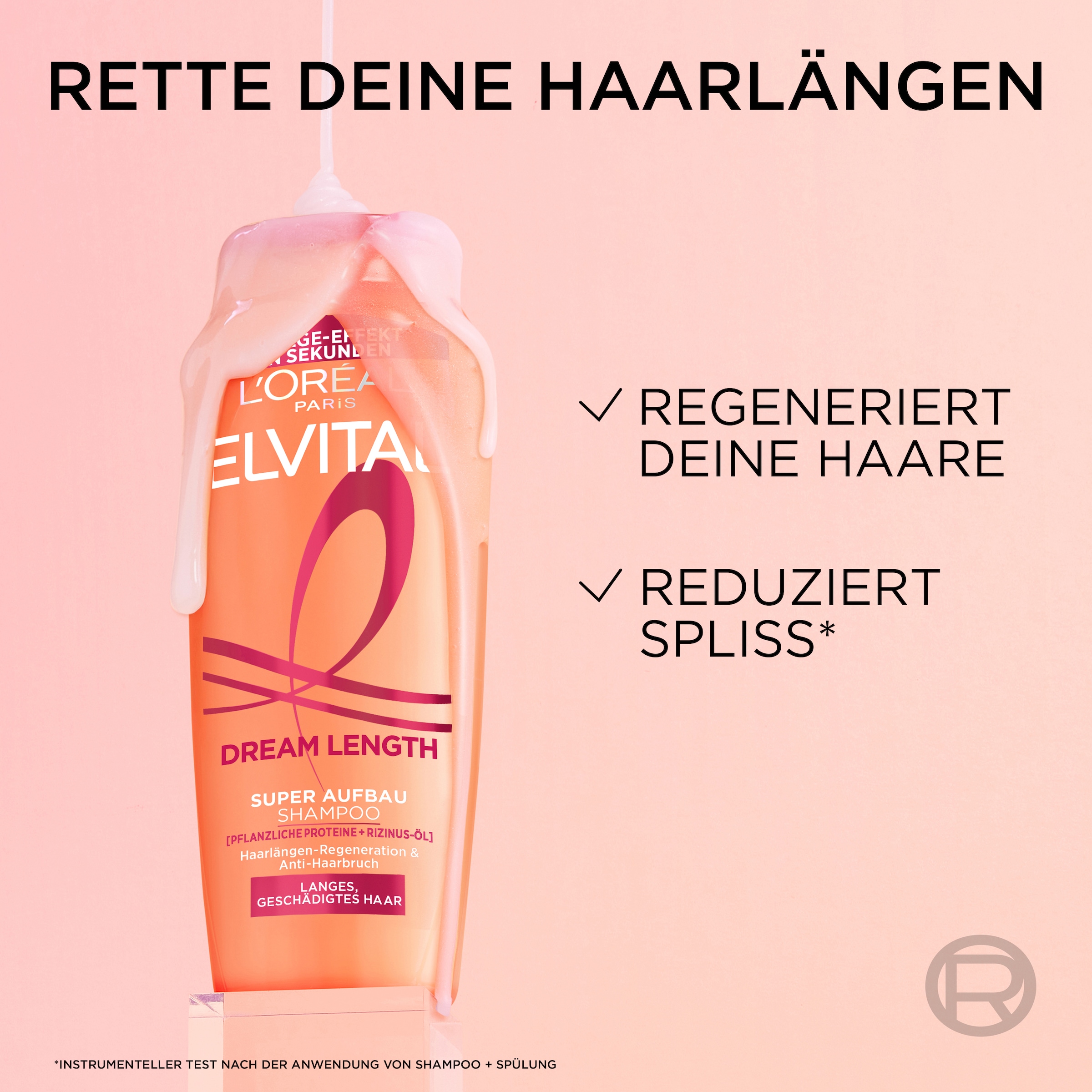 L'ORÉAL PARIS Haarshampoo »L'Oréal Paris Elvital Dream Length Shampoo«, (Packung, 6 tlg.)