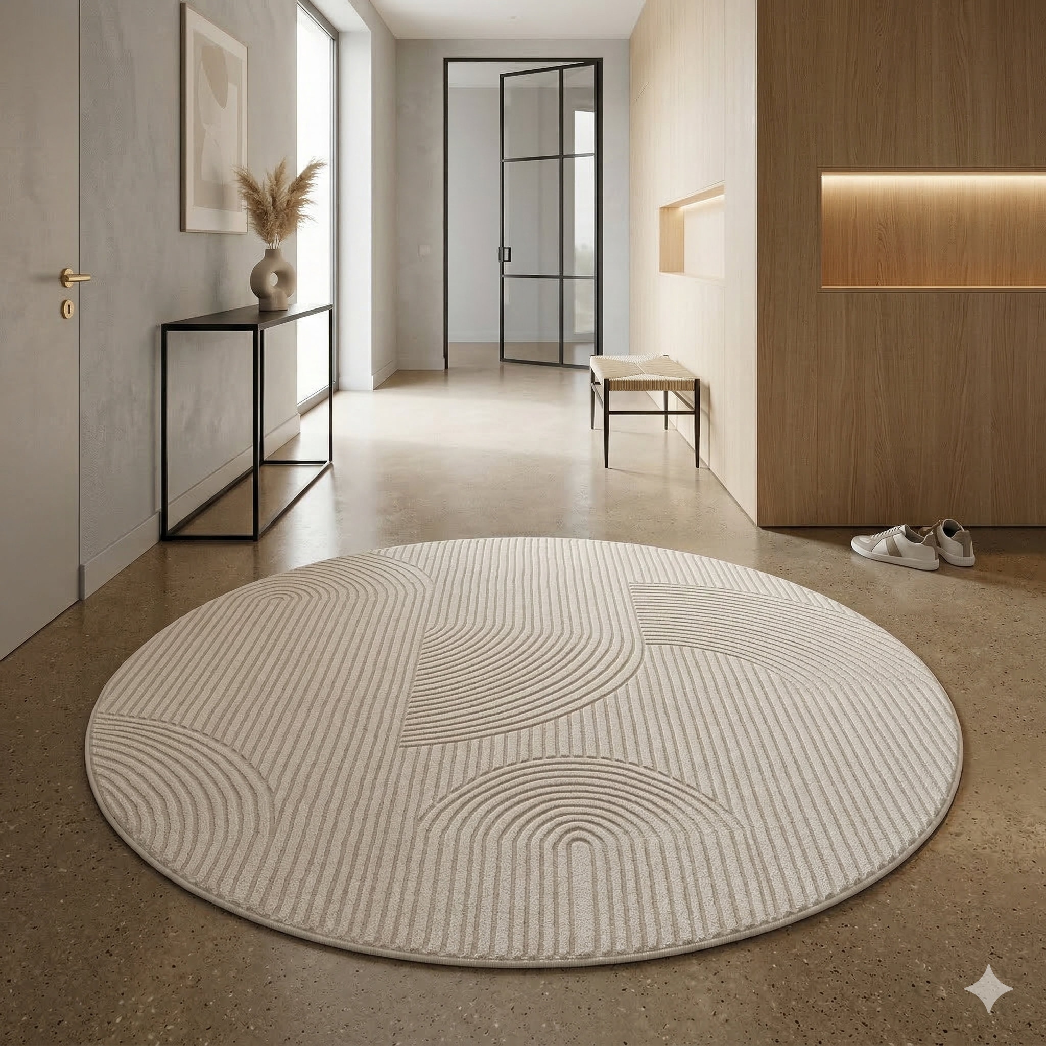 Sehrazat Teppich »Moda 1100 , auch als Läufer« rund 11 mm Höhe Kurzflor, grafisches Hoch Tief  Muster, Wohnzimmer