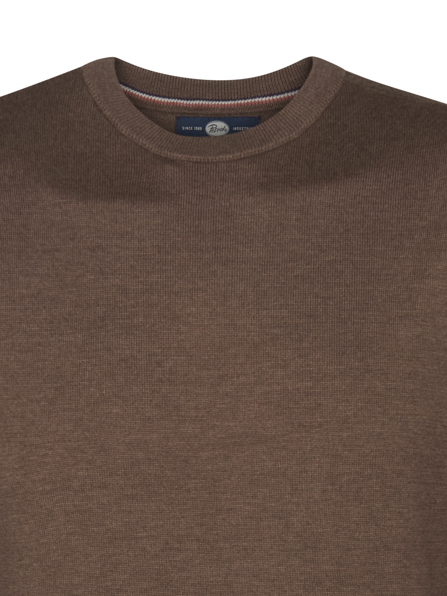 Petrol Industries Rundhalspullover Materialmix mit Baumwollanteil