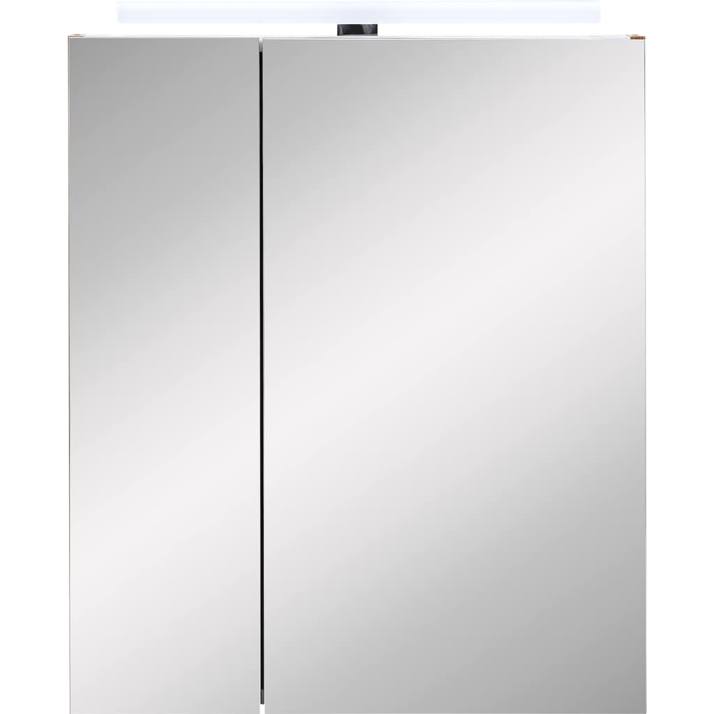 Schildmeyer Spiegelschrank »Duo«, Breite 60 cm, 2-türig, LED-Beleuchtung, Schalter-/Steckdosenbox, Glaseinlegeböden, Soft-Close, Made in Germany
