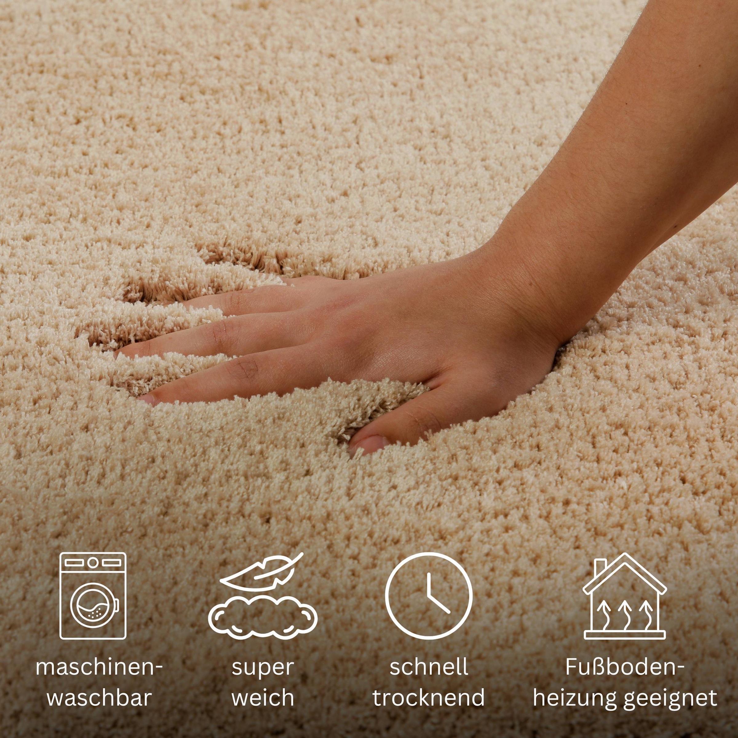 OTTO home Badematte »Kaarin«, rutschhemmend beschichtet, schnell trocknend, Badteppich, getuftet, flauschig, hochflor, große Farbauswahl