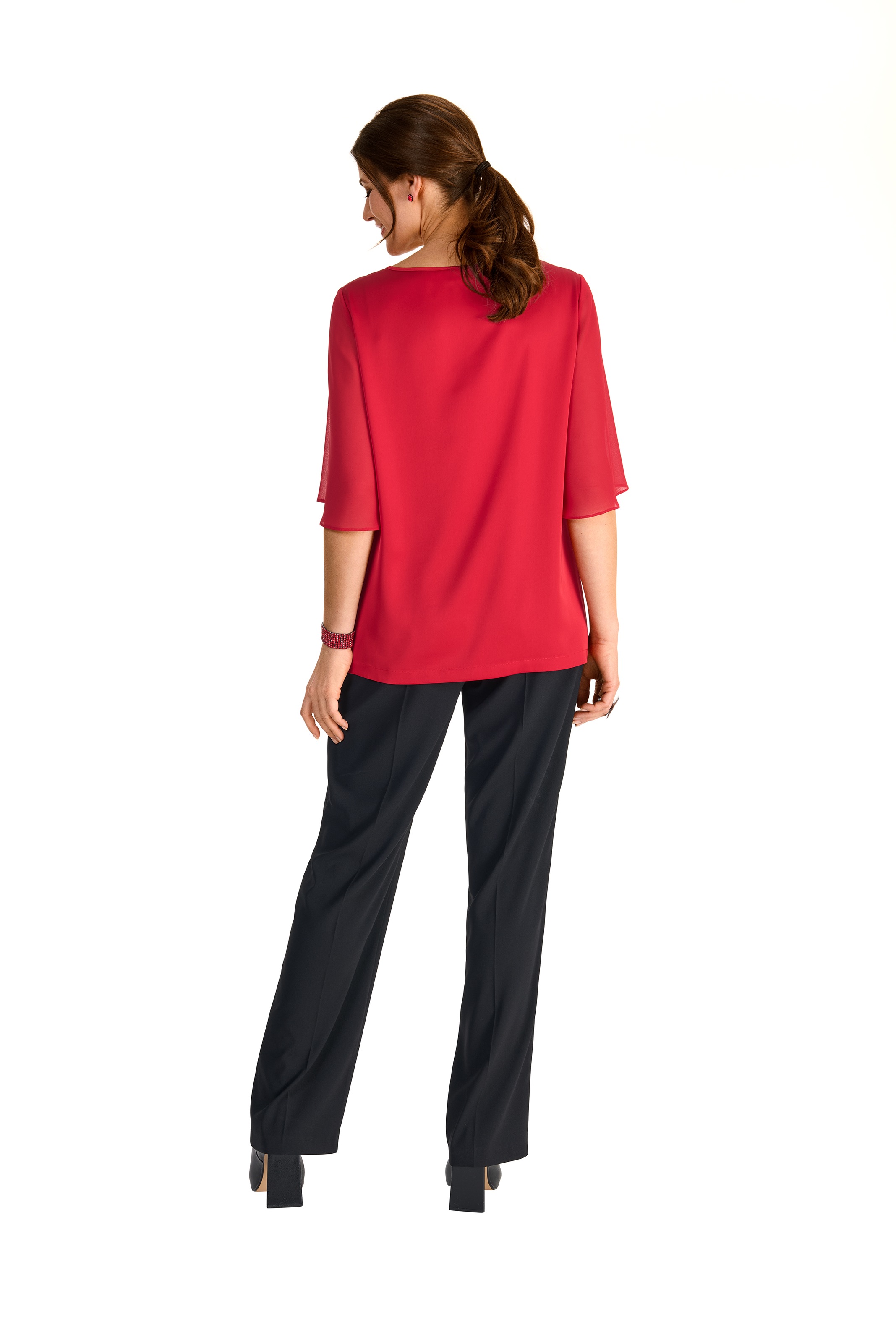 HERMANN LANGE Collection Blusenshirt, mit Glitzerdetail am Ausschnitt