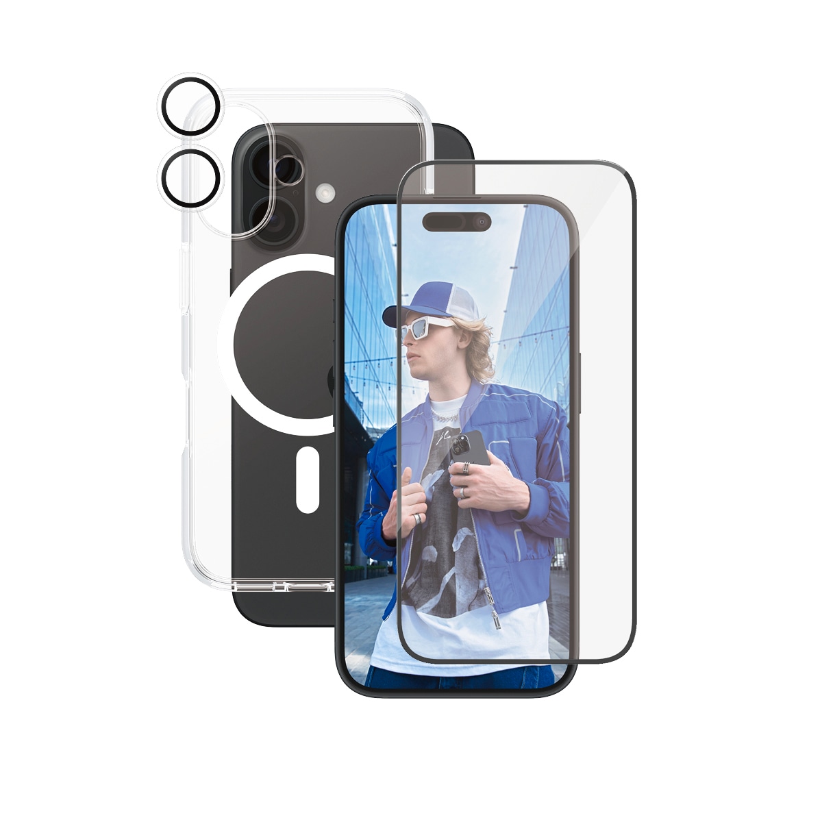 CARE by PanzerGlass Handyhülle »Flagship 3-in-1 für Apple iPhone 16«, Backcover, Schutzhülle, Handyschutzhülle, Case, Schutzcase, stoßfest