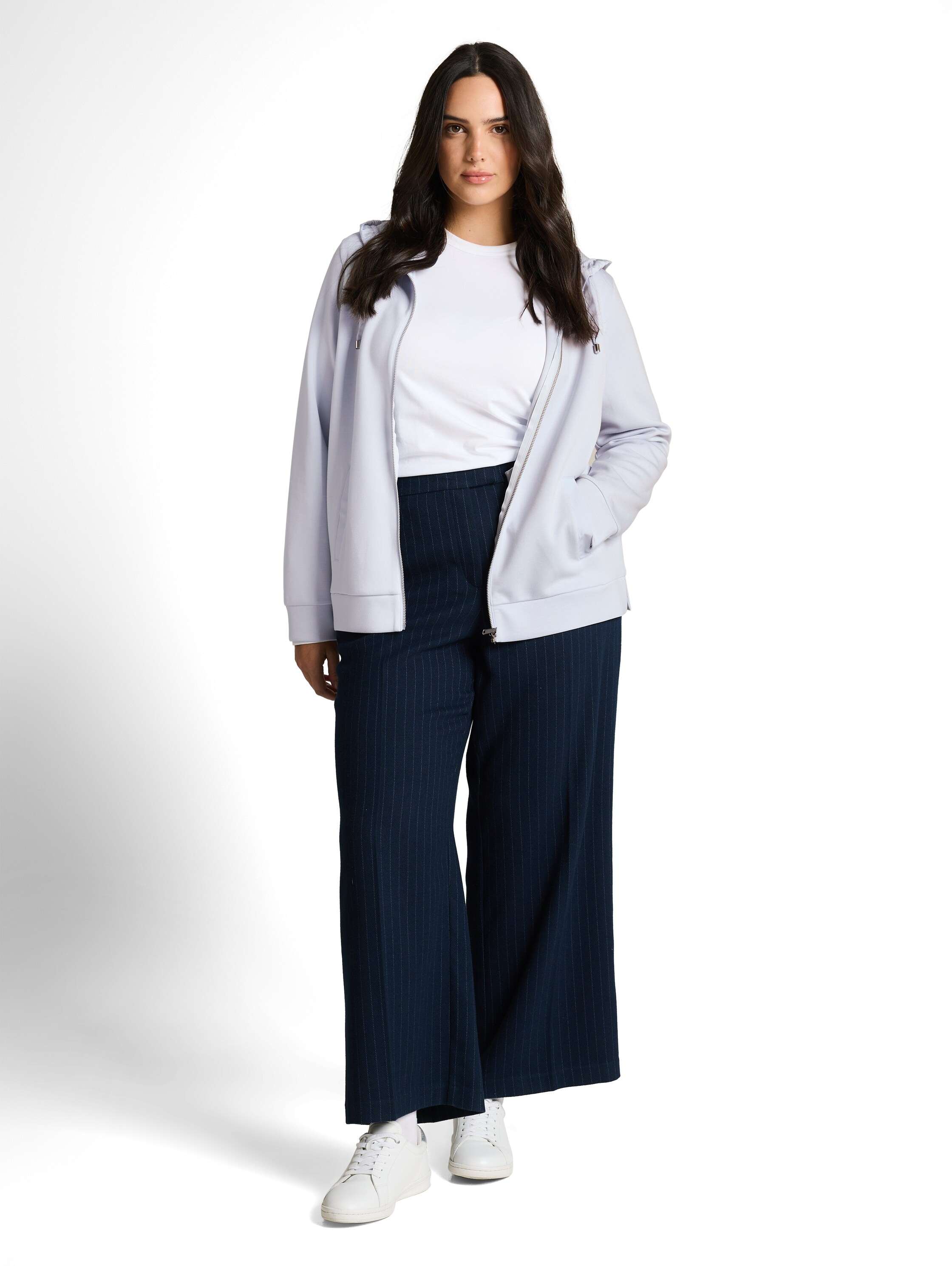 TOM TAILOR PLUS Kapuzensweatjacke aus Scuba Stoff