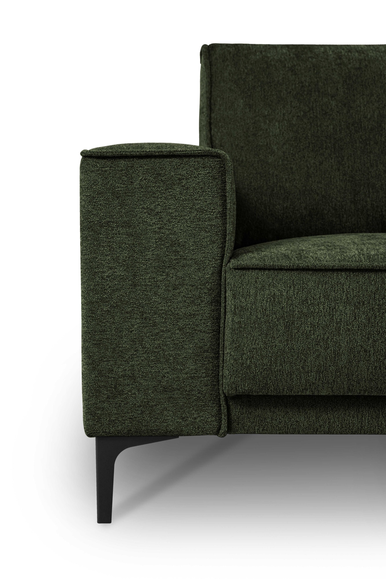 Places of Style 2-Sitzer »Kompaktsofa Oland, Struktur, Flachgewebe, Luxus-Microfaser, Boucle«, 164 cm, Wellenunterfederung, Skandi-Design, Metallfüße