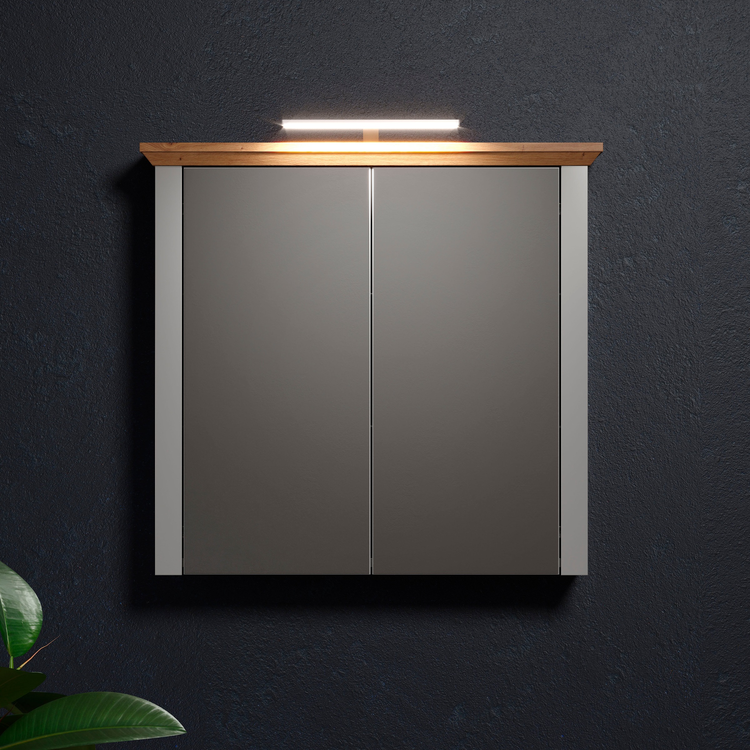 Home affaire Spiegelschrank »Herzwill« Spiegelschrank mit 2 Glasböden - (B/T/H) 78/24/73 cm