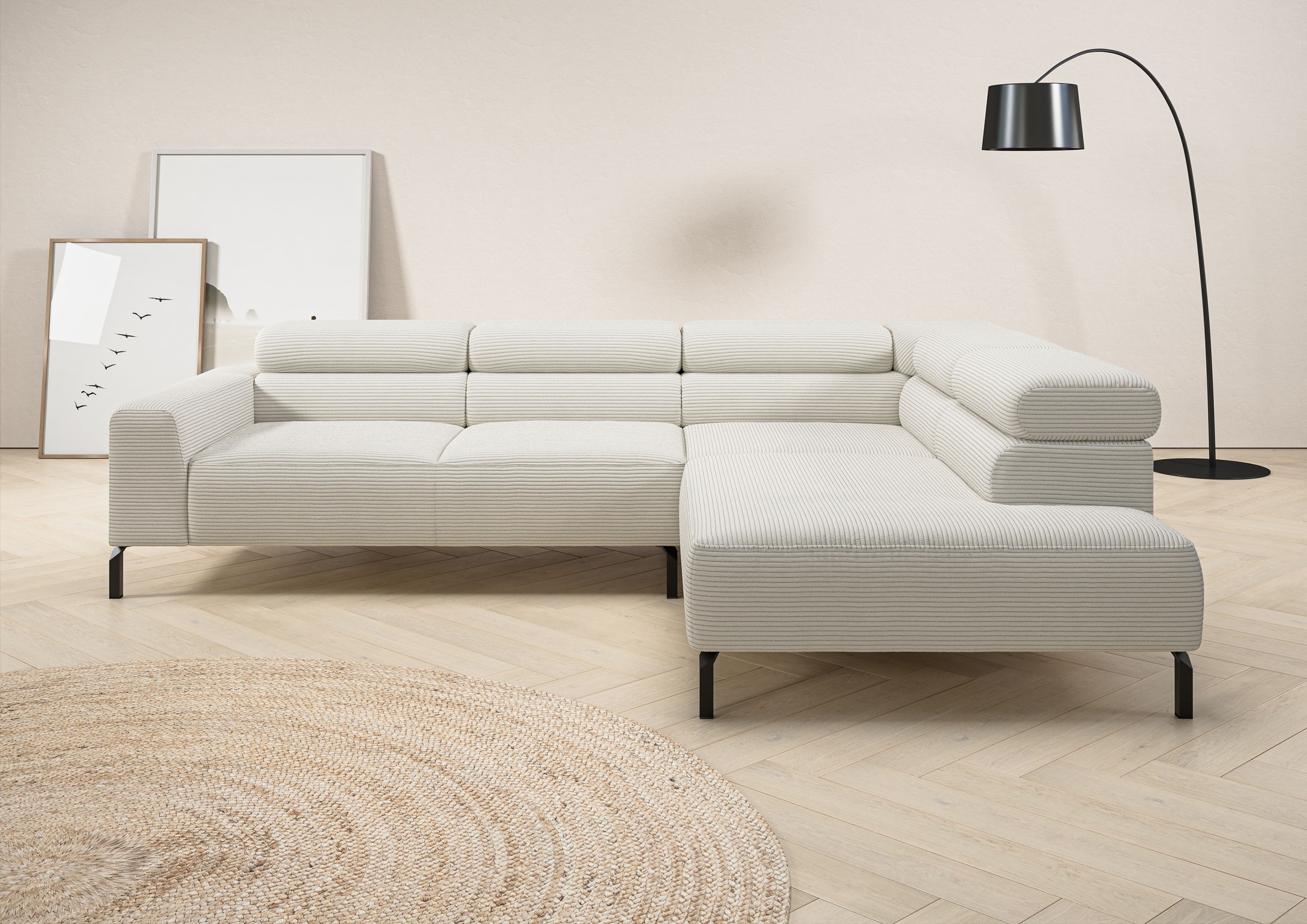 Places of Style Ecksofa »Antonelli, L-Form, inkl. Kopfteilverstellung, Brei günstig online kaufen