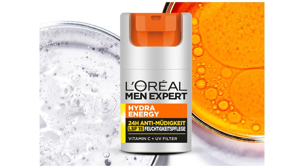 L'ORÉAL PARIS MEN EXPERT Gesichtsgel »HYDRA ENERGY 24H ANTI-MÜDIGKEIT FEUCHTIGKEITSPFLEGE LSF15« mit Lichtschutzfaktor
