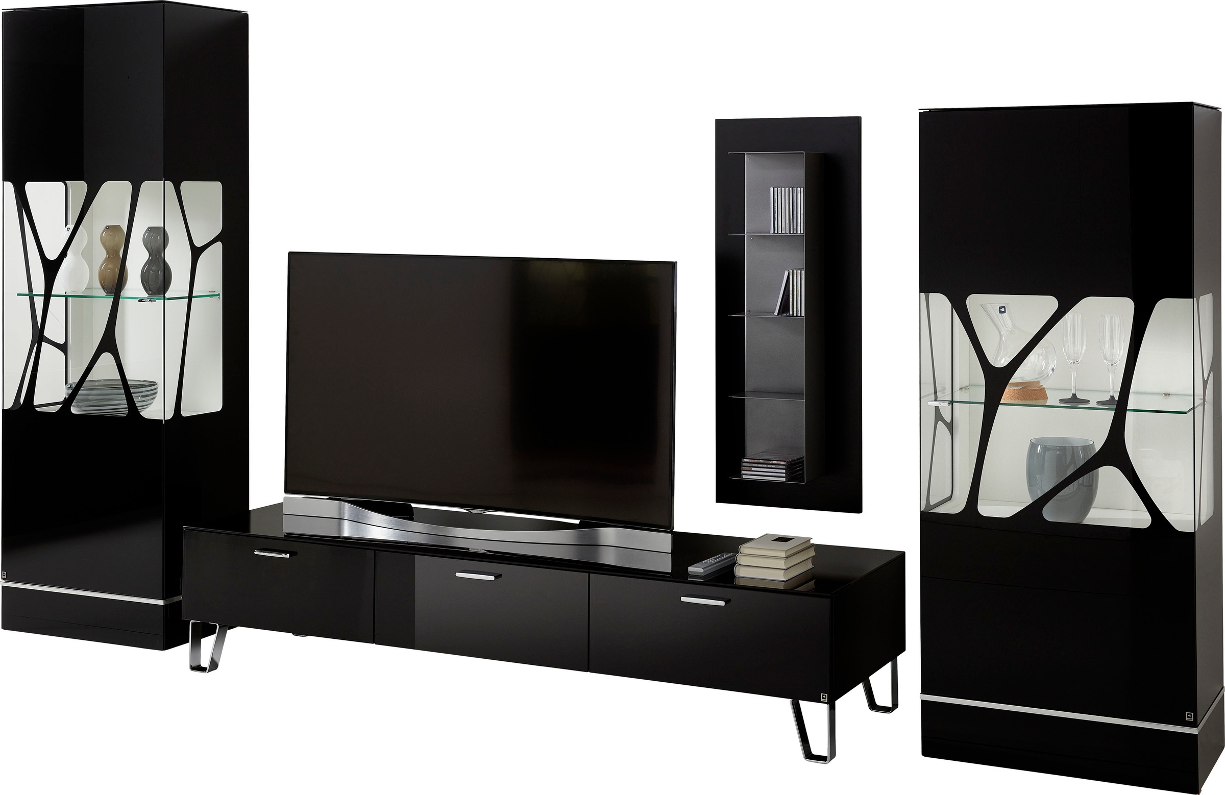 LEONARDO Highboard »CUBE«, mit Genetics, wahlweise mit Beleuchtung, Höhe 157 cm