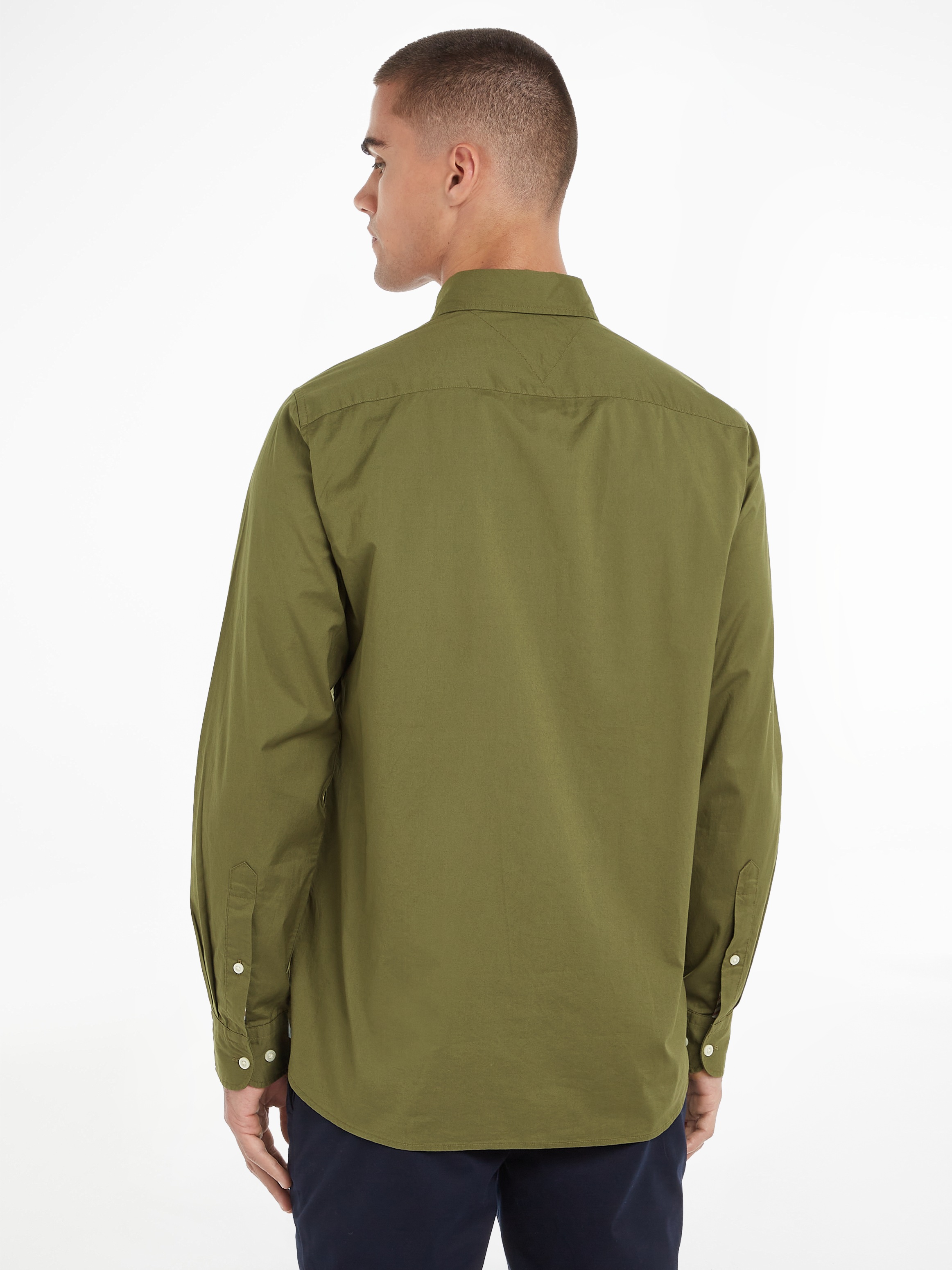 Tommy Hilfiger Langarmhemd »FLEX POPLIN RF SHIRT«, mit Tommy Hilfiger Labelschild innen an der Knopfleiste